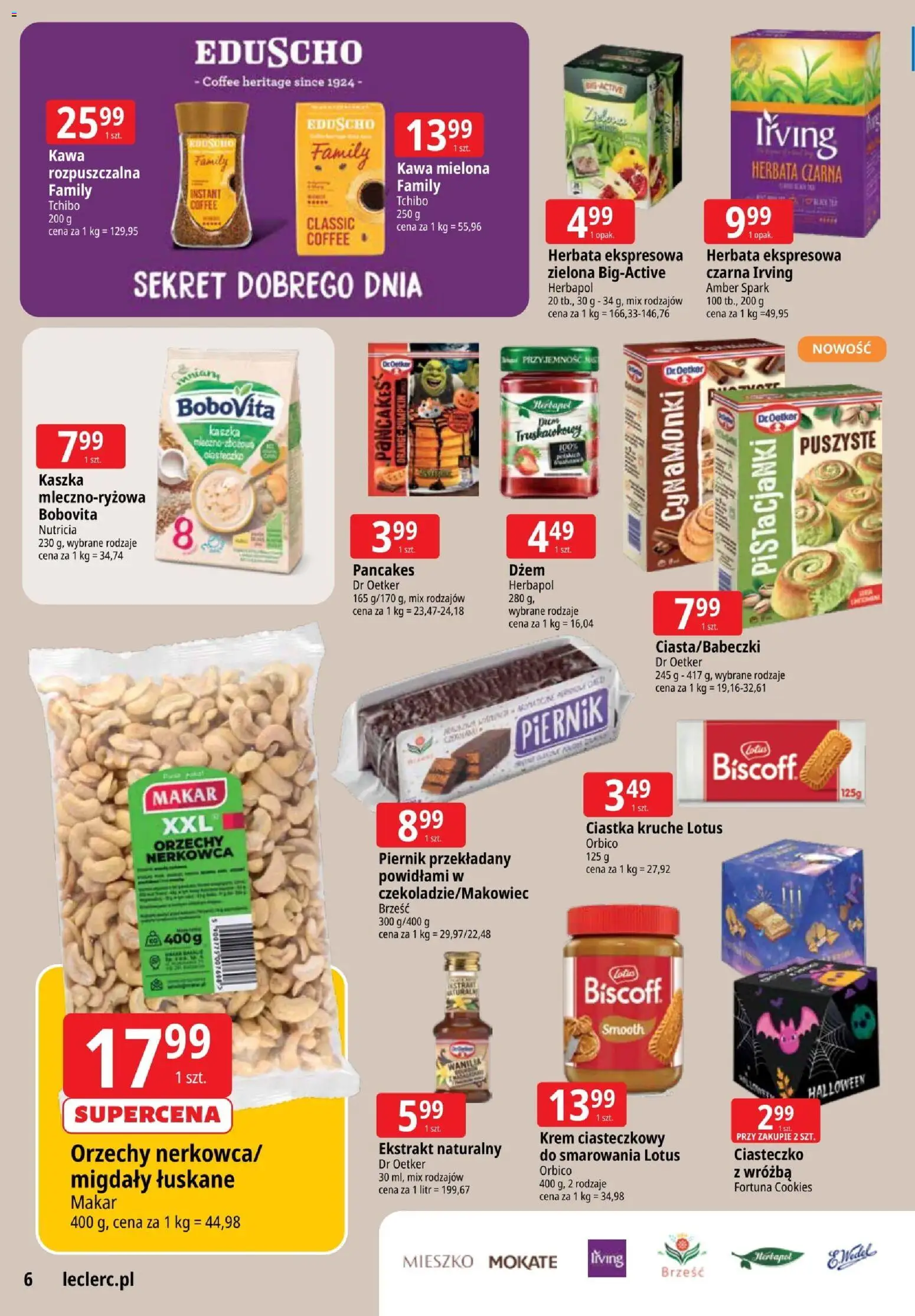 E.Leclerc Gazetka - Zielona Góra od 28.10.2025 | Strona: 6 | Produkty: Ekstrakt naturalny, Dżem, Herbata, Pancakes