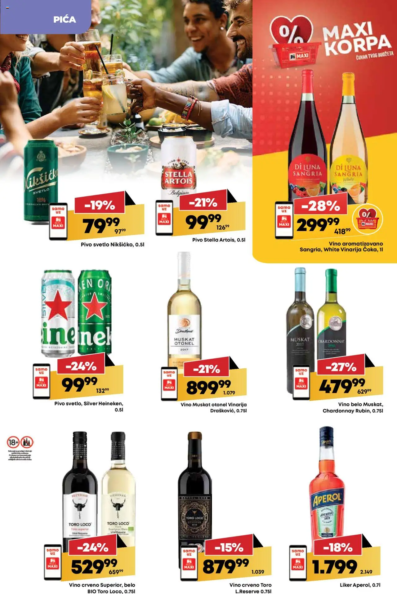 Mega Maxi katalog - važi od 12.06.2025 | Strana: 23 | Proizvode: Liker, Stella Artois, Korpa, Belo vino