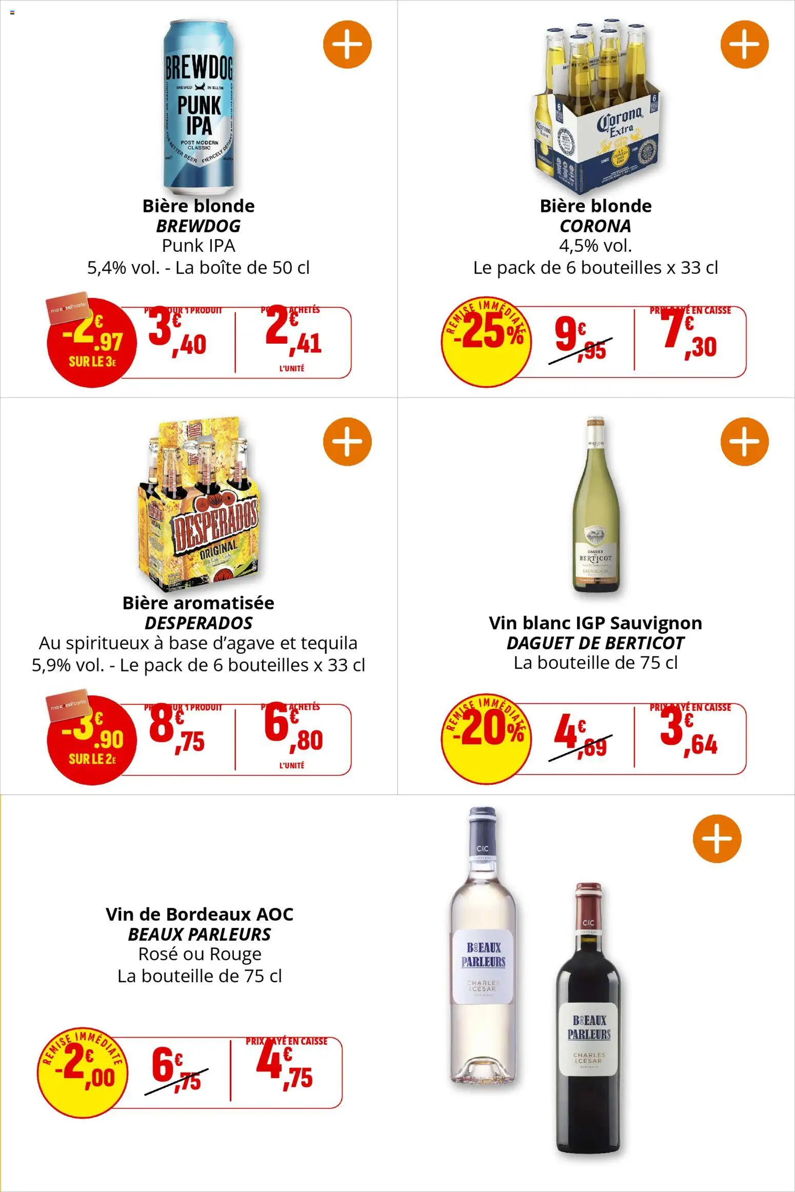 {H1} | Page: 24 | Produits: Bière blonde, Tequila, Vin, Bière