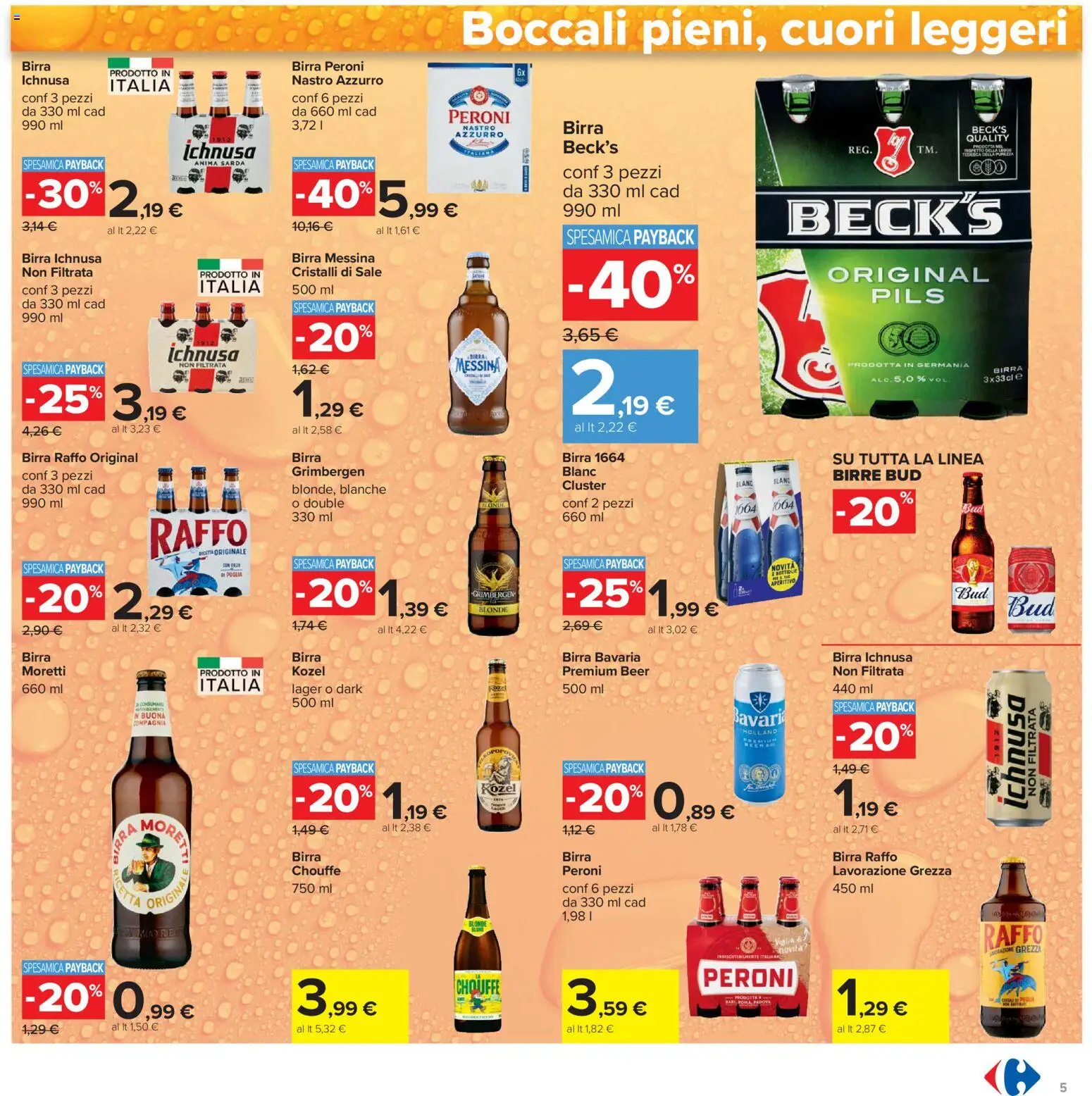 Volantino Carrefour del 21.04.2026 | Pagina: 5 | Prodotti: Birra, Sale, Birra messina, Aperitivo