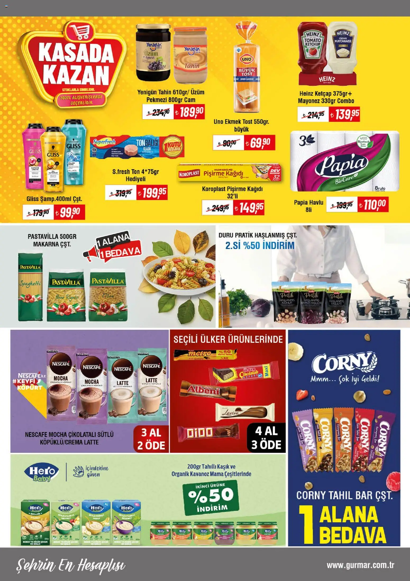 Gürmar Katalog - 15.04.2026 tarihinden itibaren geçerlidir | Sayfa: 2 | Ürünler: Fasulye, Ketçap, Tahıl, Üzüm