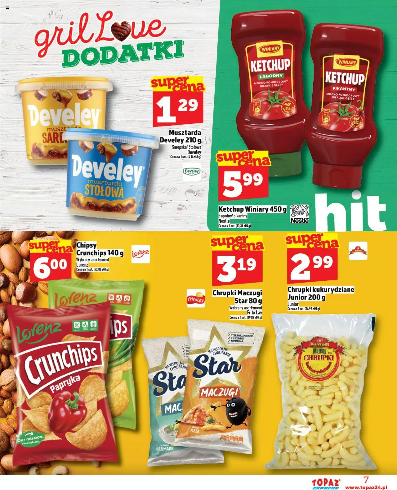 Topaz Gazetka - Express od 14.08.2025 | Strona: 7 | Produkty: Chipsy, Papryka, Musztarda, Pizza
