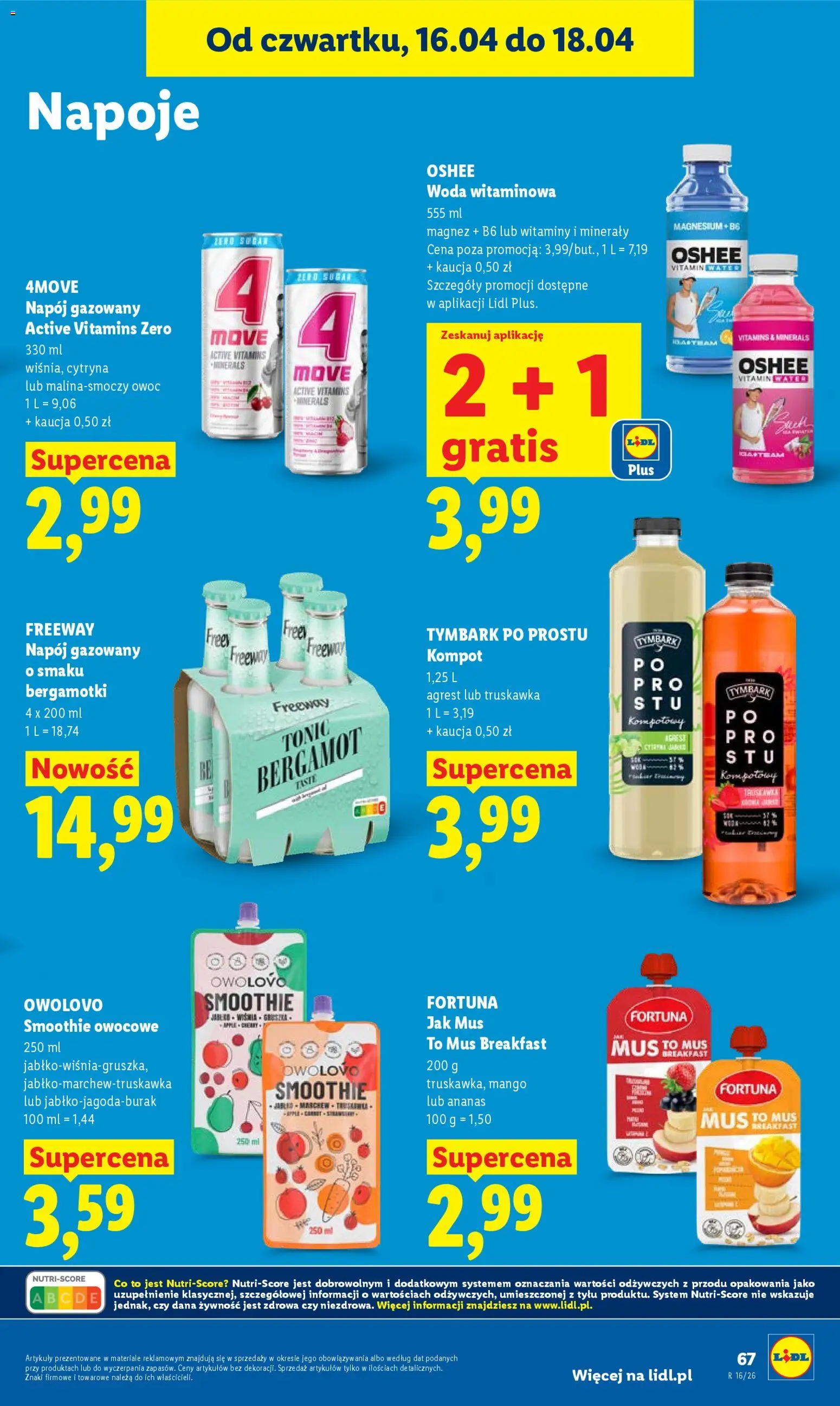 Lidl gazetka od 16.04.2026 | Strona: 67 | Produkty: Napoje, Agrest, Ananas, Woda