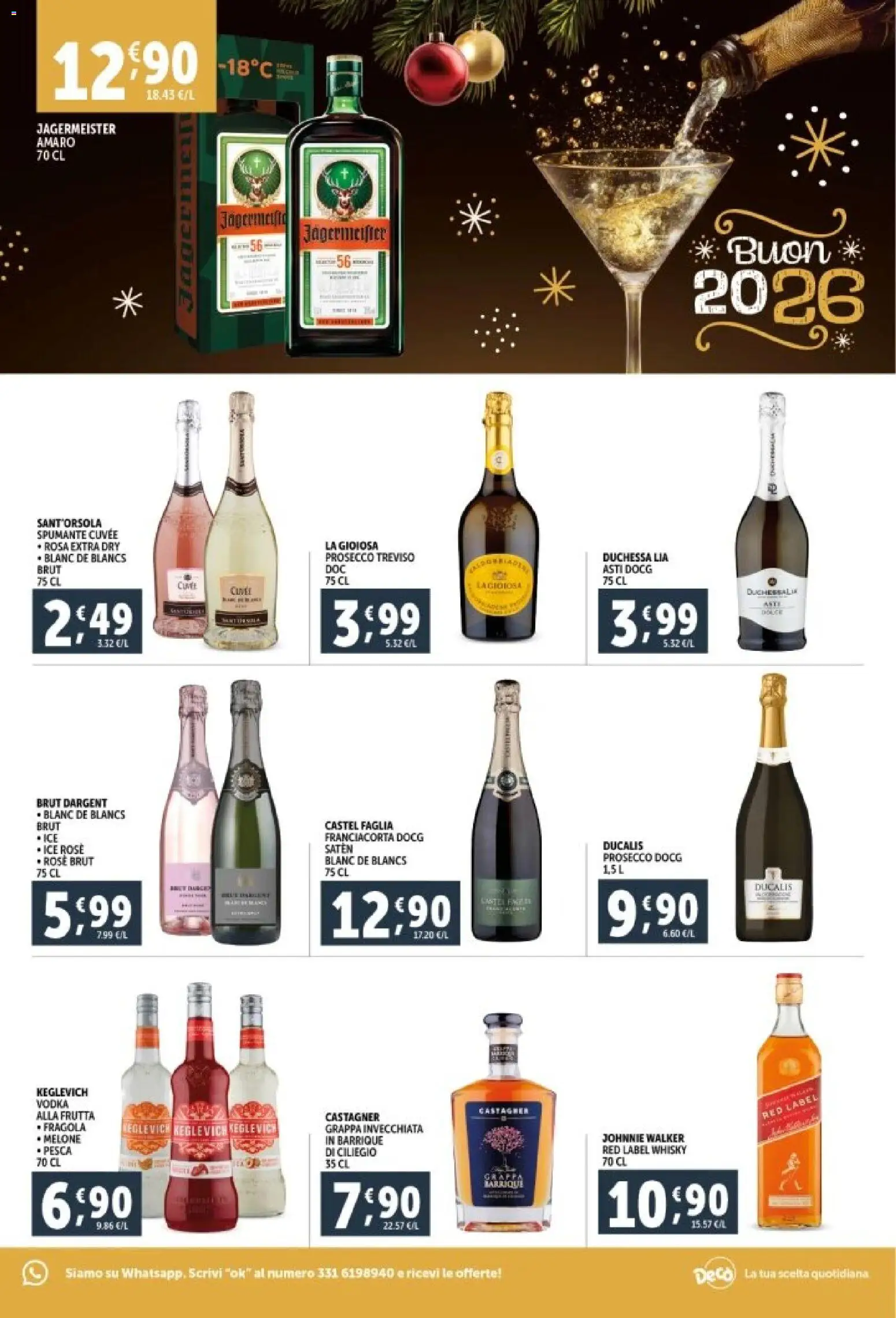 Volantino Decò del 29.12.2025 | Pagina: 3 | Prodotti: Vodka, Prosecco, Melone, Spumante