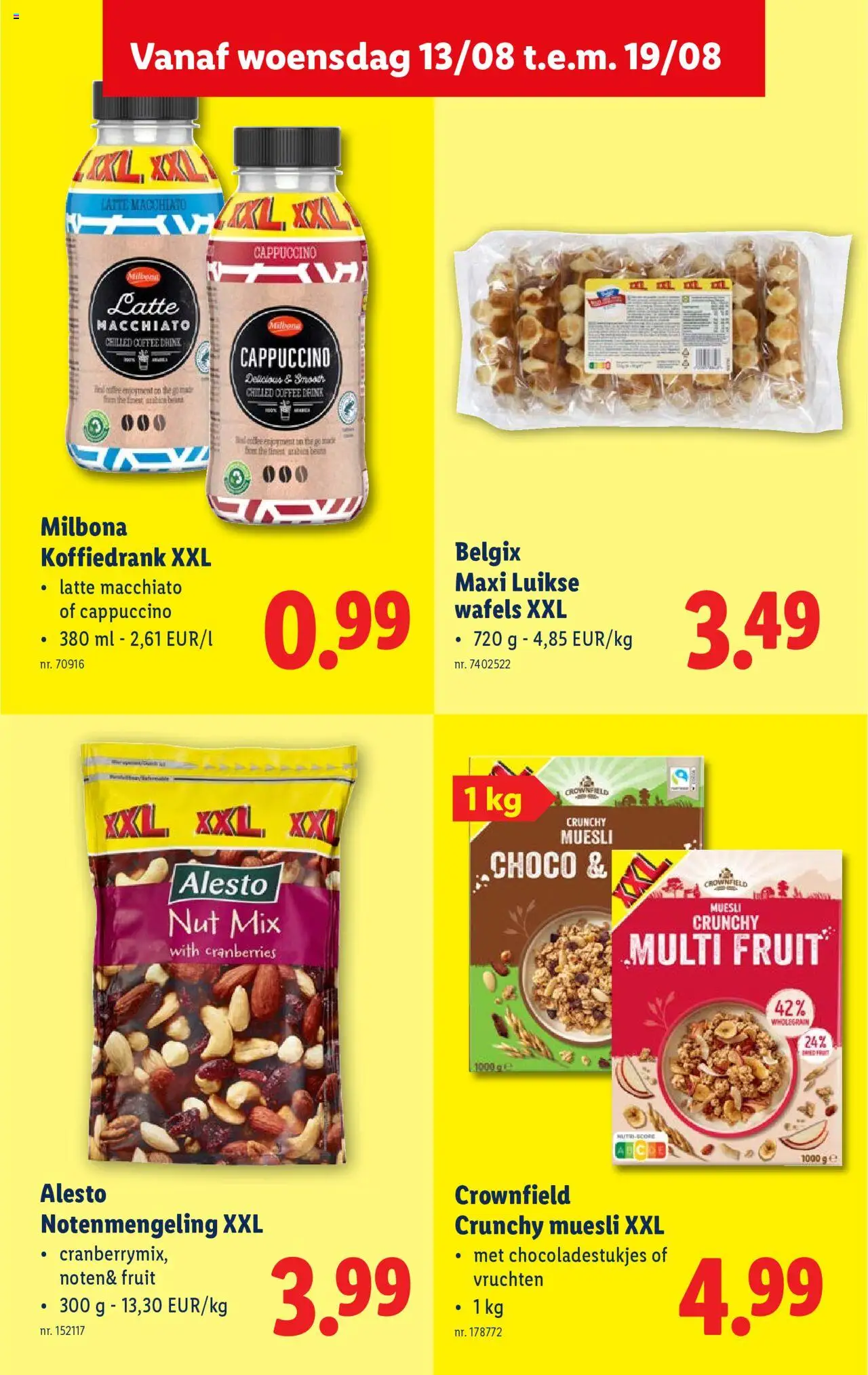  | Pagina: 25 | Producten: Muesli, Wafels, Fruit, Cappuccino