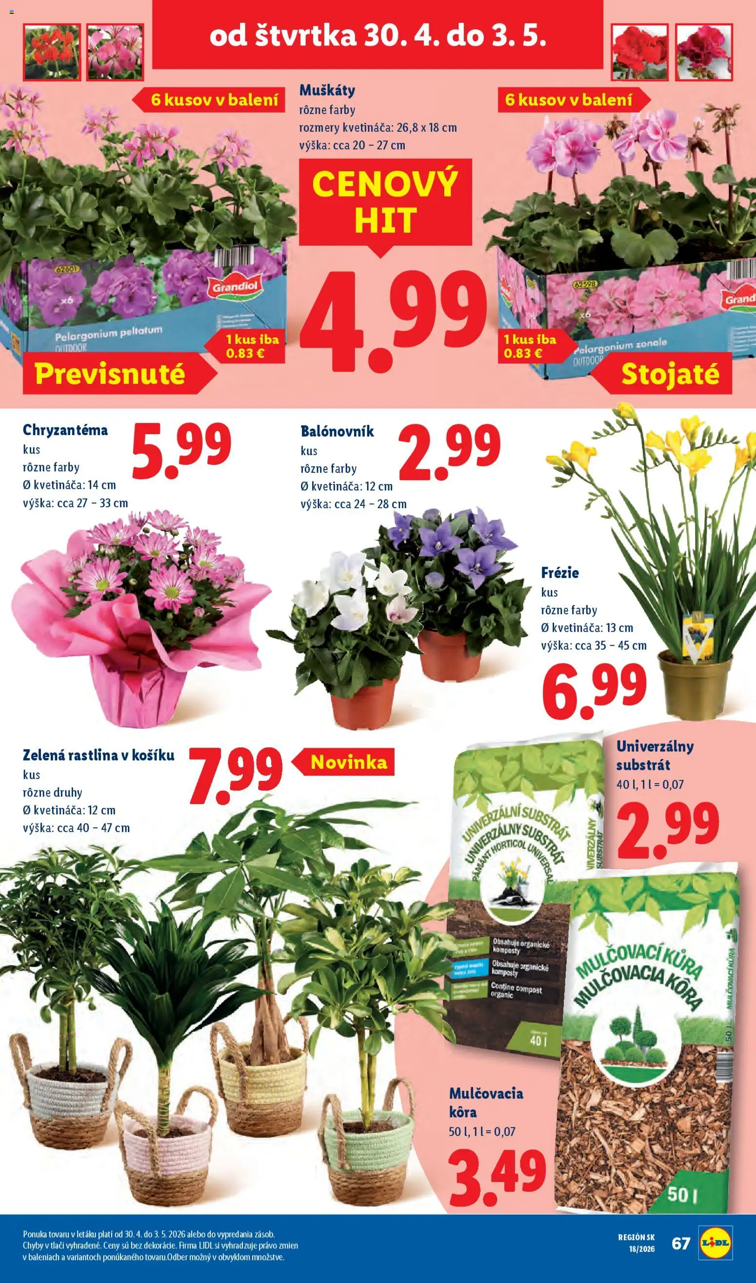 Nové Lidl akcie – leták je platný od 27.04.2026 | Strana: 72 | Produkty: Mulčovacia kôra, Substrát