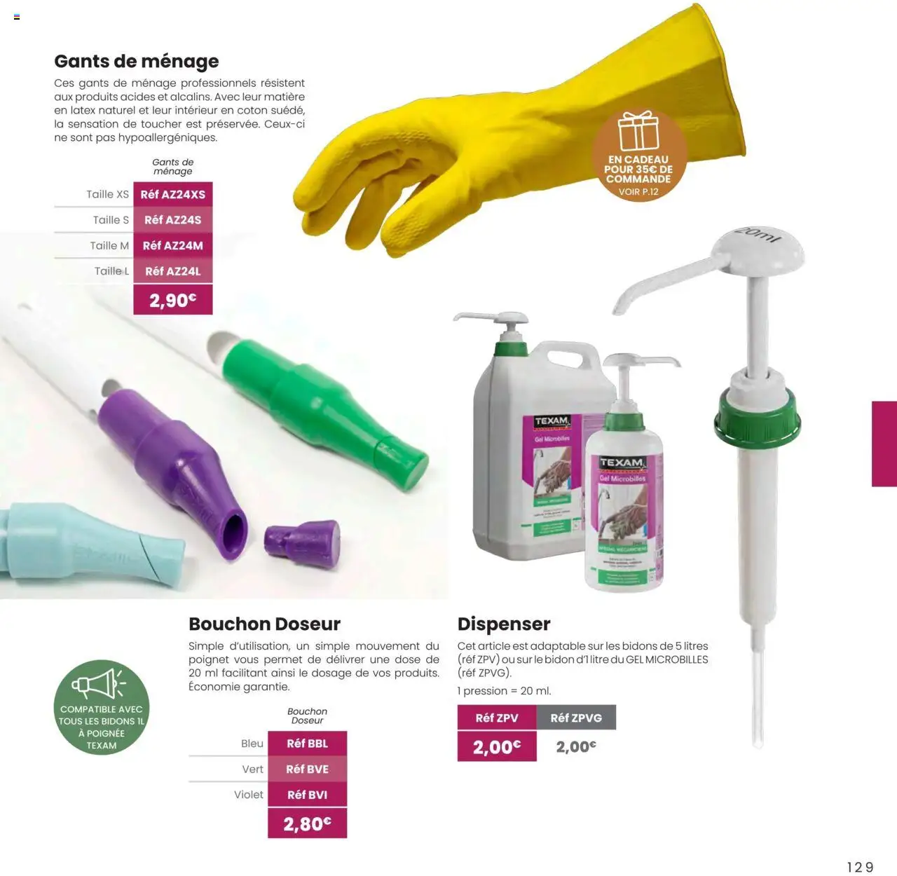 {H1} | Page: 129 | Produits: Coton, Gants