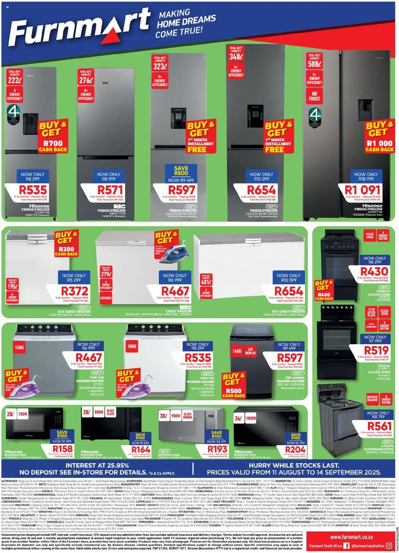 Furnmart Specials │ valid from 11.08.2025 | Page: 8 | Products: Case, Washing machine, Stove, Microwave