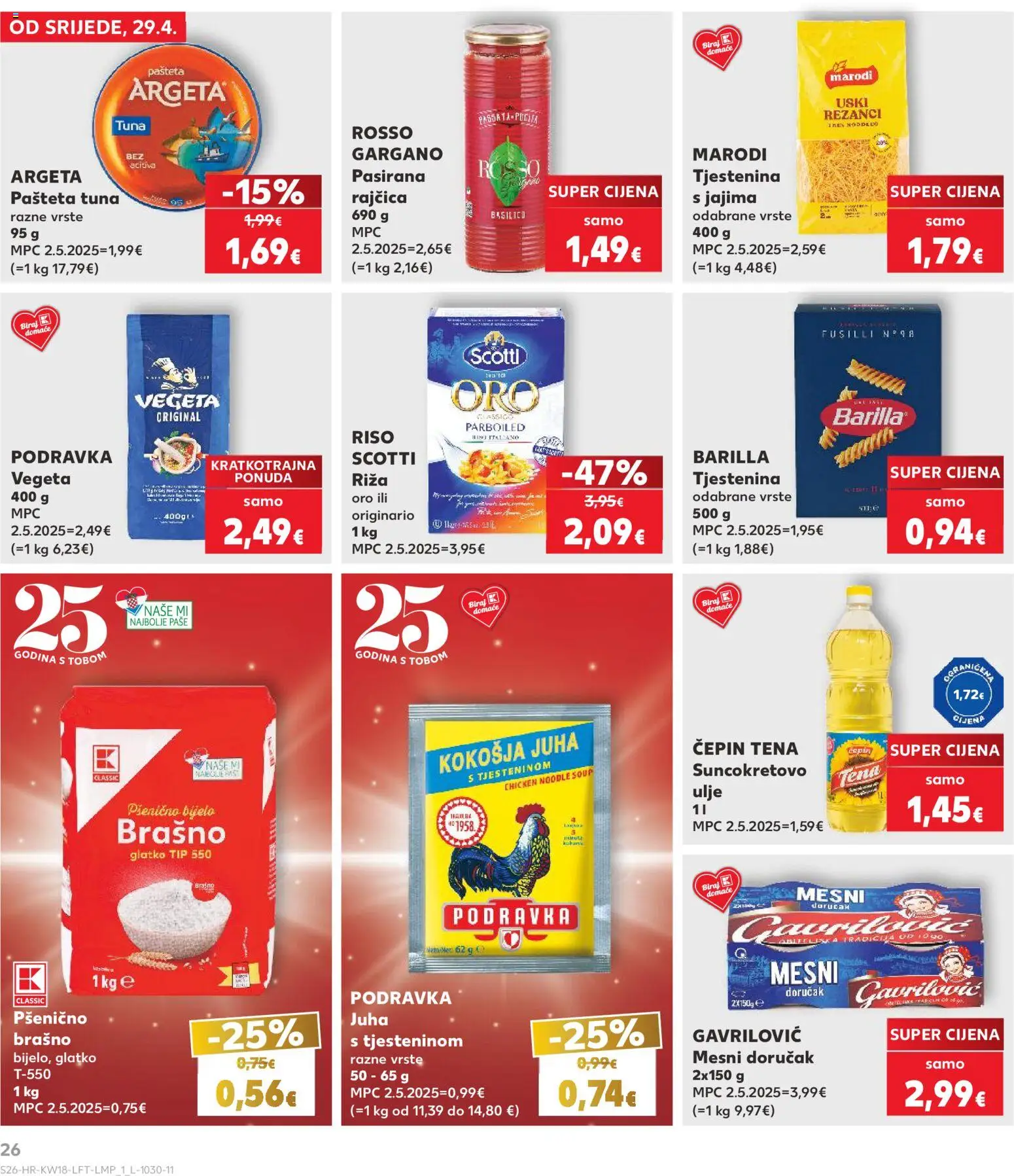 Kaufland katalog | vrijedi od 29.04.2026 | Stranica: 26 | Proizvodi: Ulje, Podravka, Mesni doručak, Vegeta