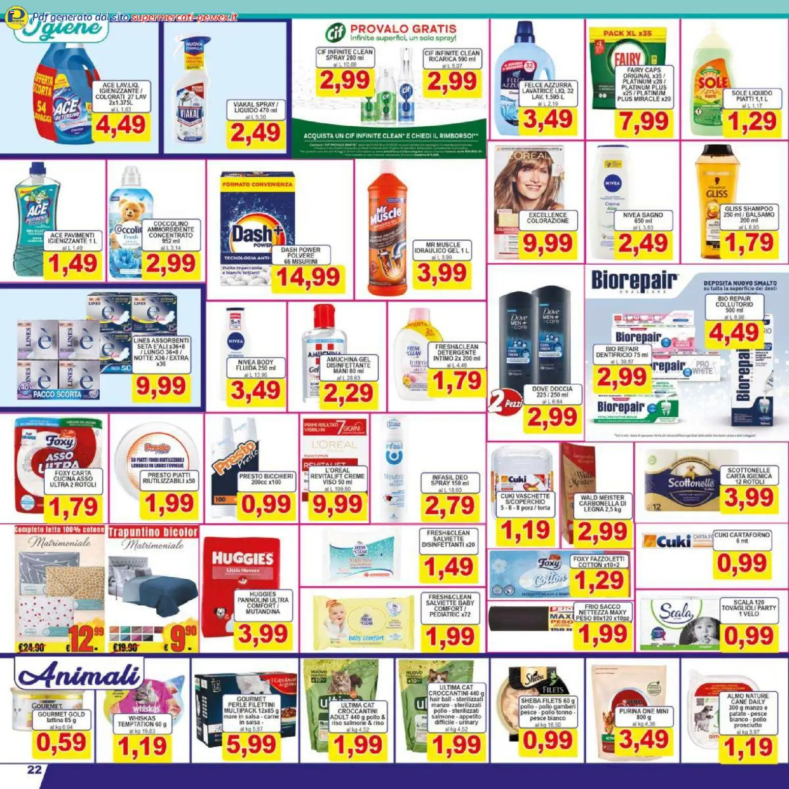 Volantino Pewex del 27.03.2026 | Pagina: 22 | Prodotti: Ammorbidente, Pesce, Intimo, Bagno