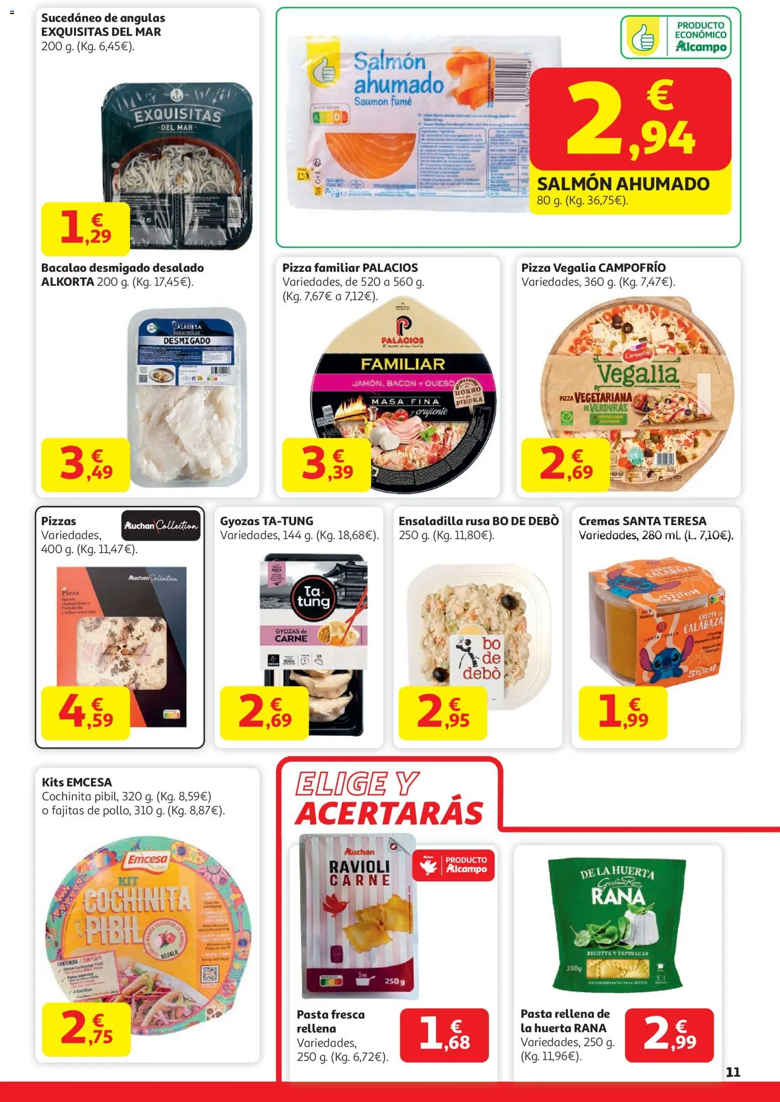 Alcampo - HG Catalan  │ válido desde el 29.12.2025 | Página: 11 | Productos: Ensaladilla, Queso, Pizza, Pasta
