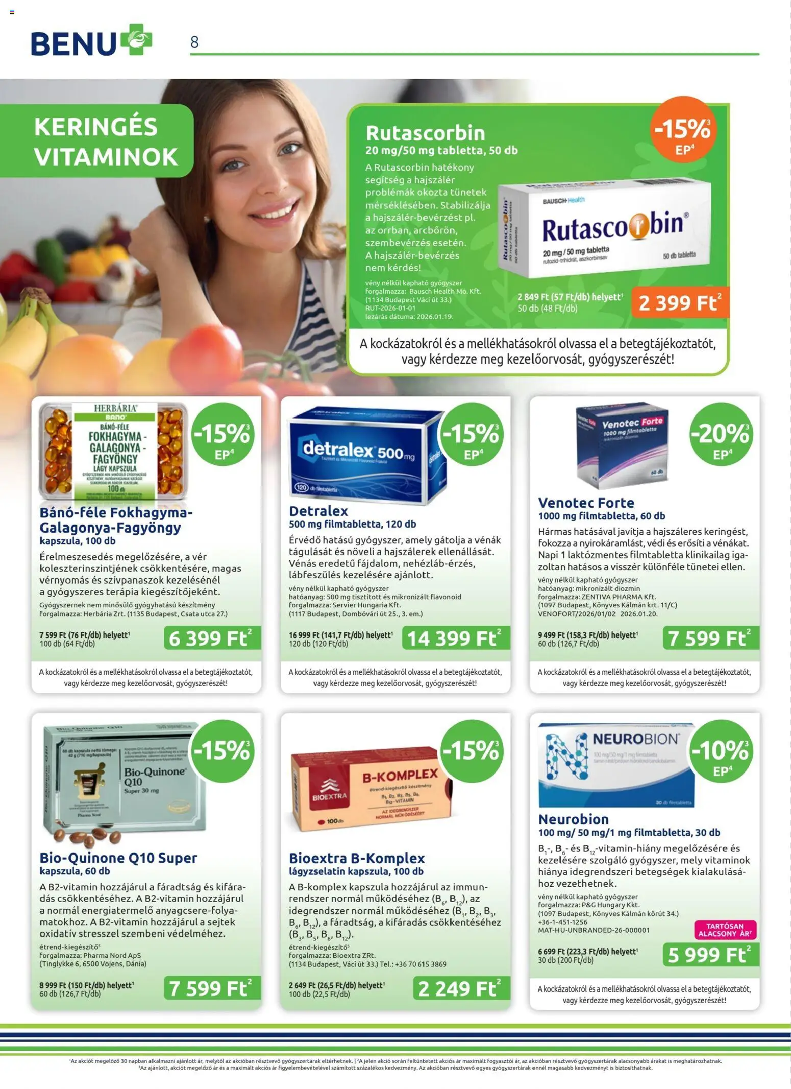 BENU Gyógyszertárak akciós ujság - amely érvényes a következő dátumtól: 04.04.2026 | Oldal: 8 | Termékek: Fokhagyma