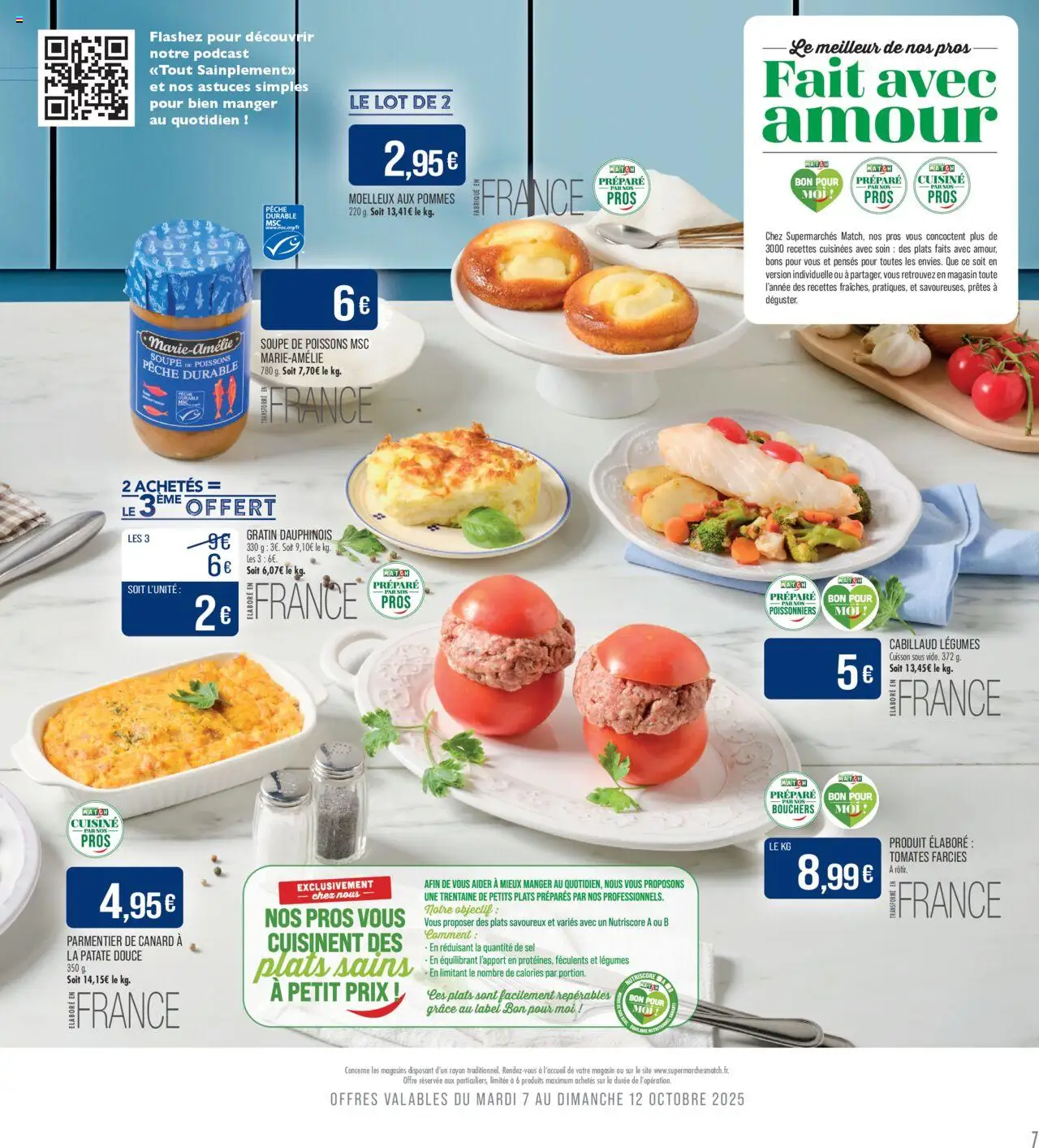 {H1} | Page: 7 | Produits: Soupe, Pêche, Patate douce, Pommes