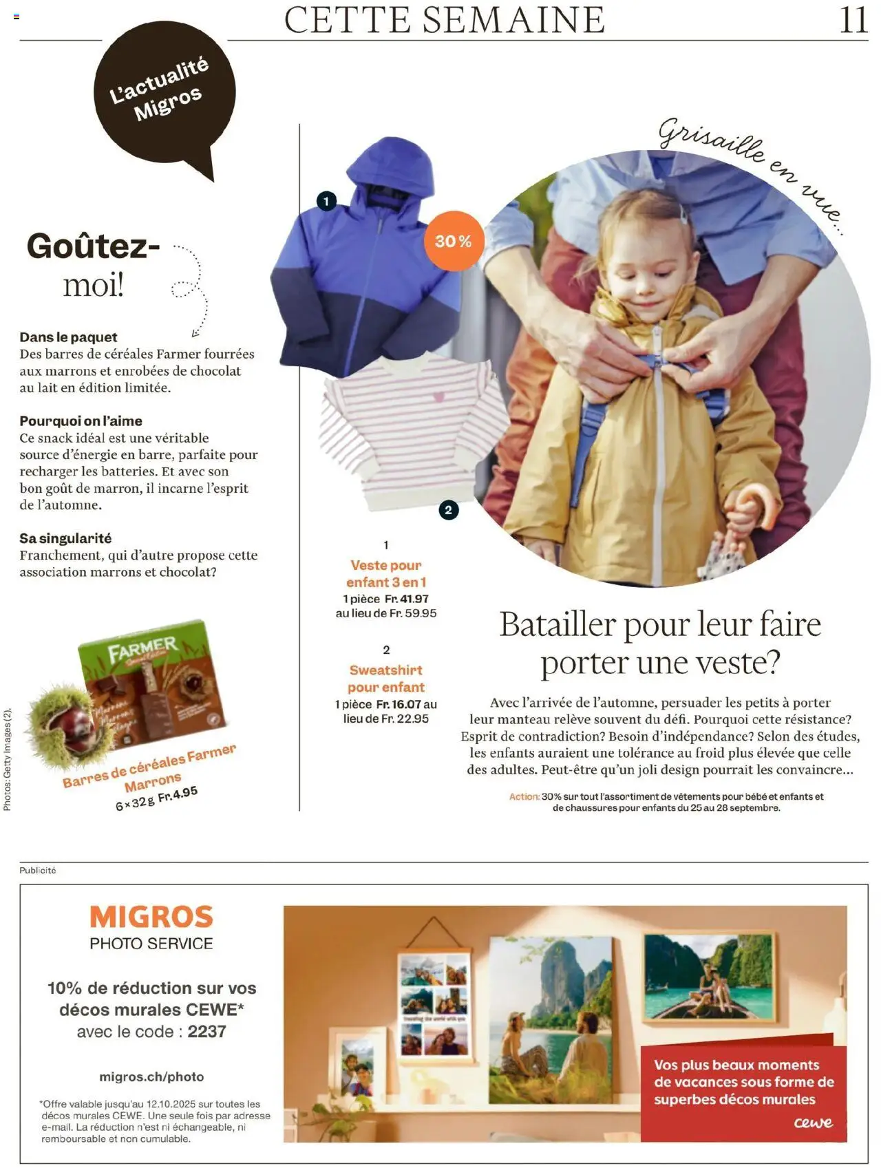 Migros Magazin FR – gültig ab 22.09.2025 | Seite: 11 | Produkte: Sweatshirt