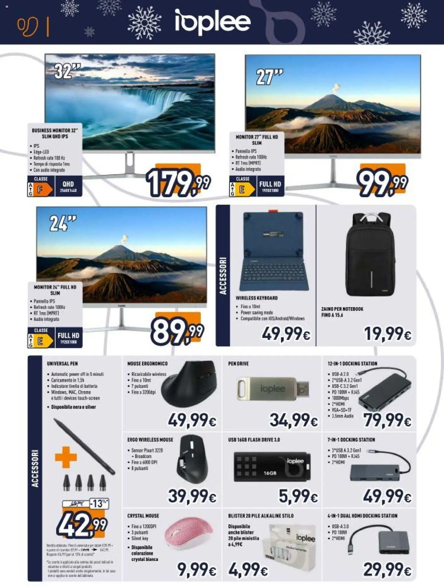 Volantino Unieuro del 06.12.2025 | Pagina: 8 | Prodotti: Monitor, Notebook, Zaino, Batteria