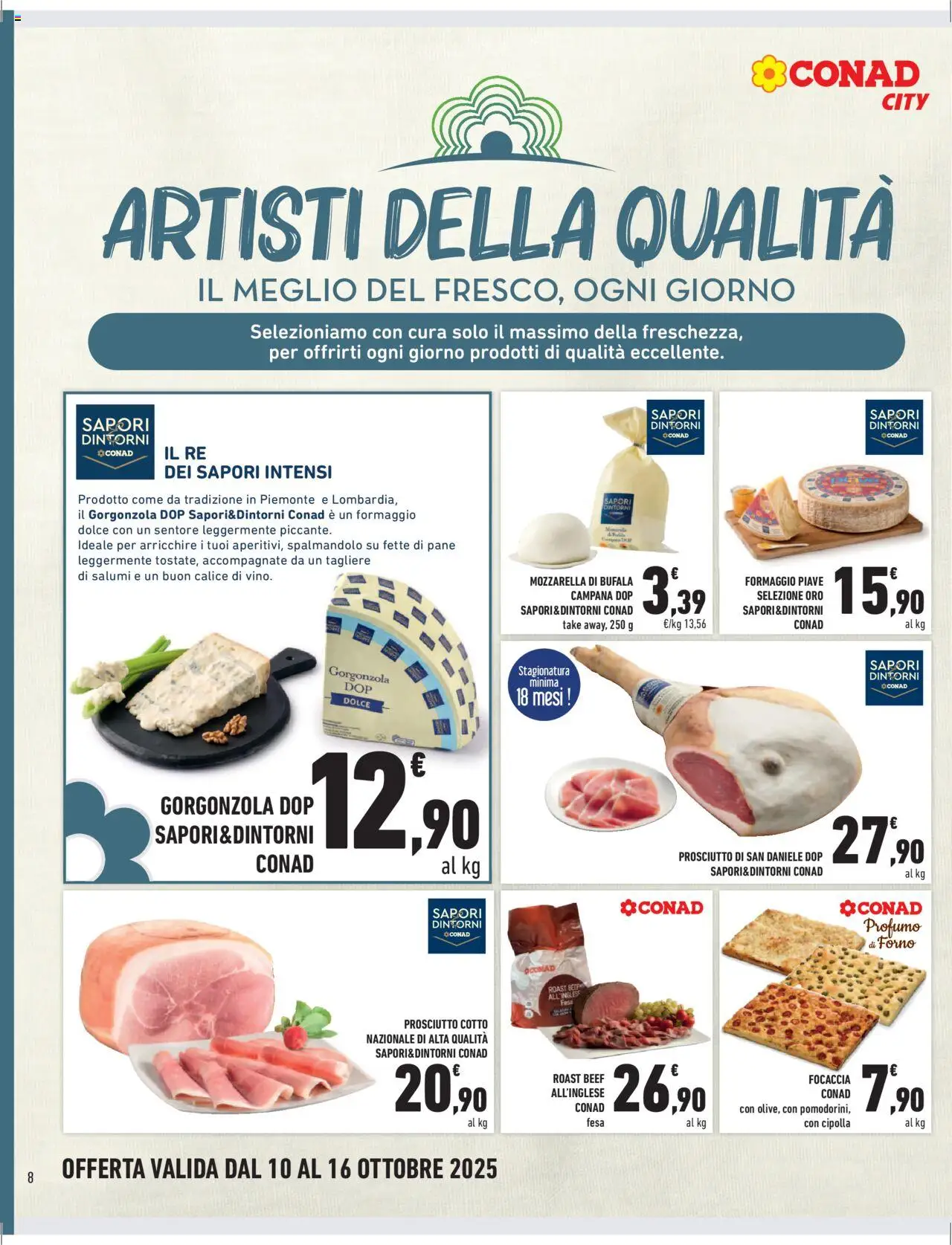 Volantino Conad del 10.10.2025 | Pagina: 8 | Prodotti: Calice, Pane, Focaccia, Forno