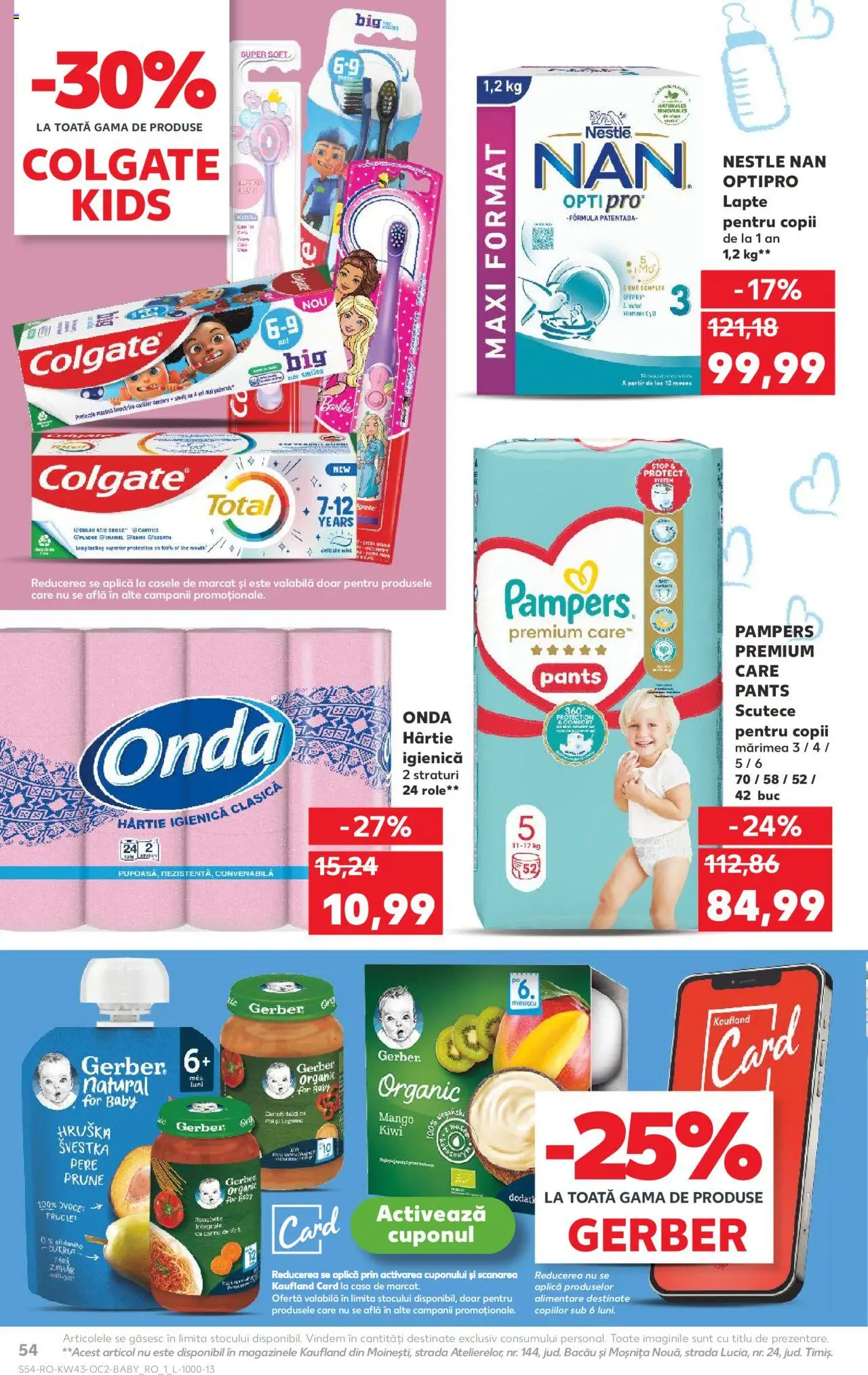 Noul catalog Kaufland – valabil de la 22.10.2025 | Pagină: 54 | Produse: Pirinç gevreği, Kiwi, Scutece, Mango