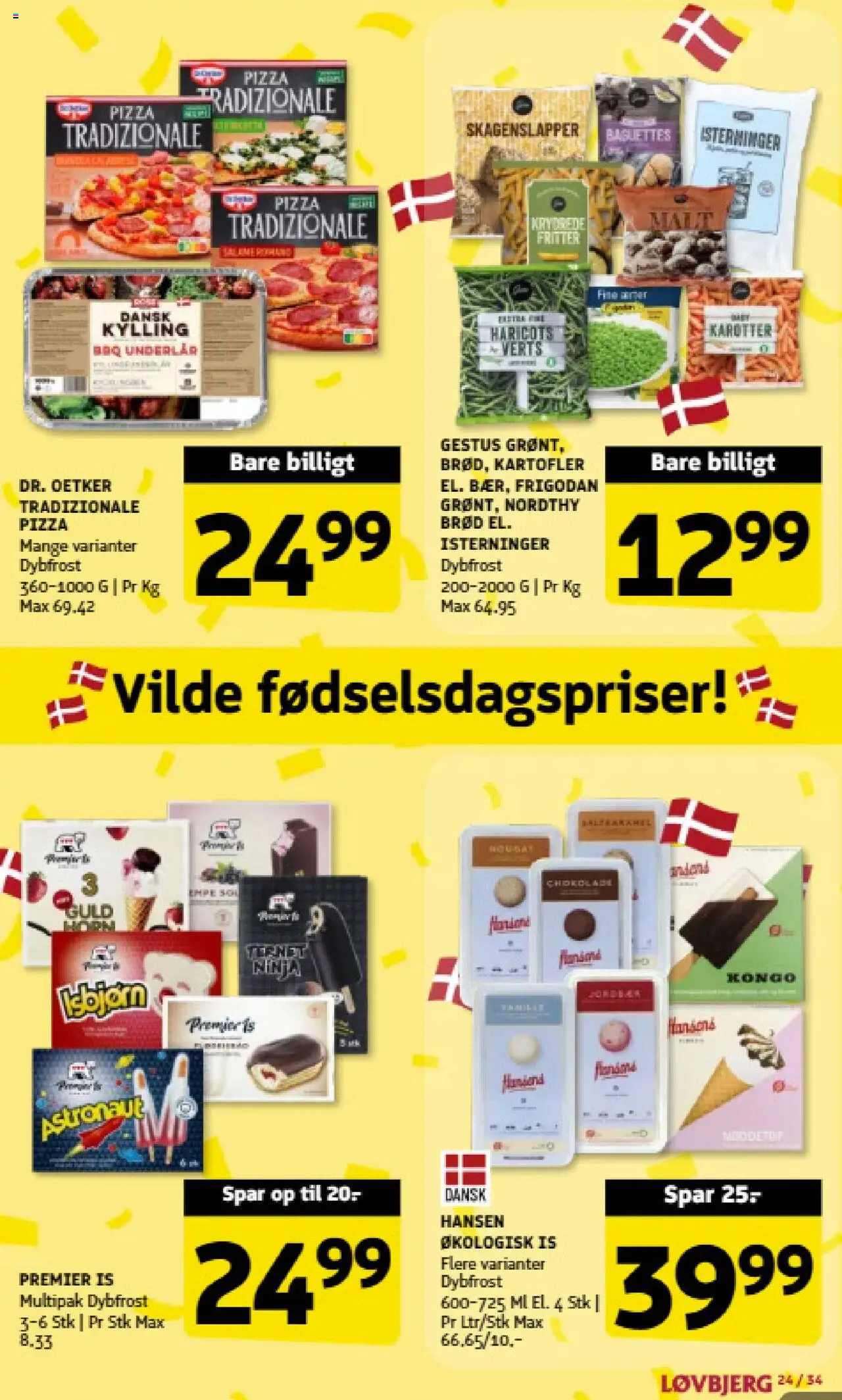 Løvbjerg tilbudsavis – gyldig fra 12.09.2025 | Side: 24 | Produkter: Brød, Pizza, Kartofler, Is