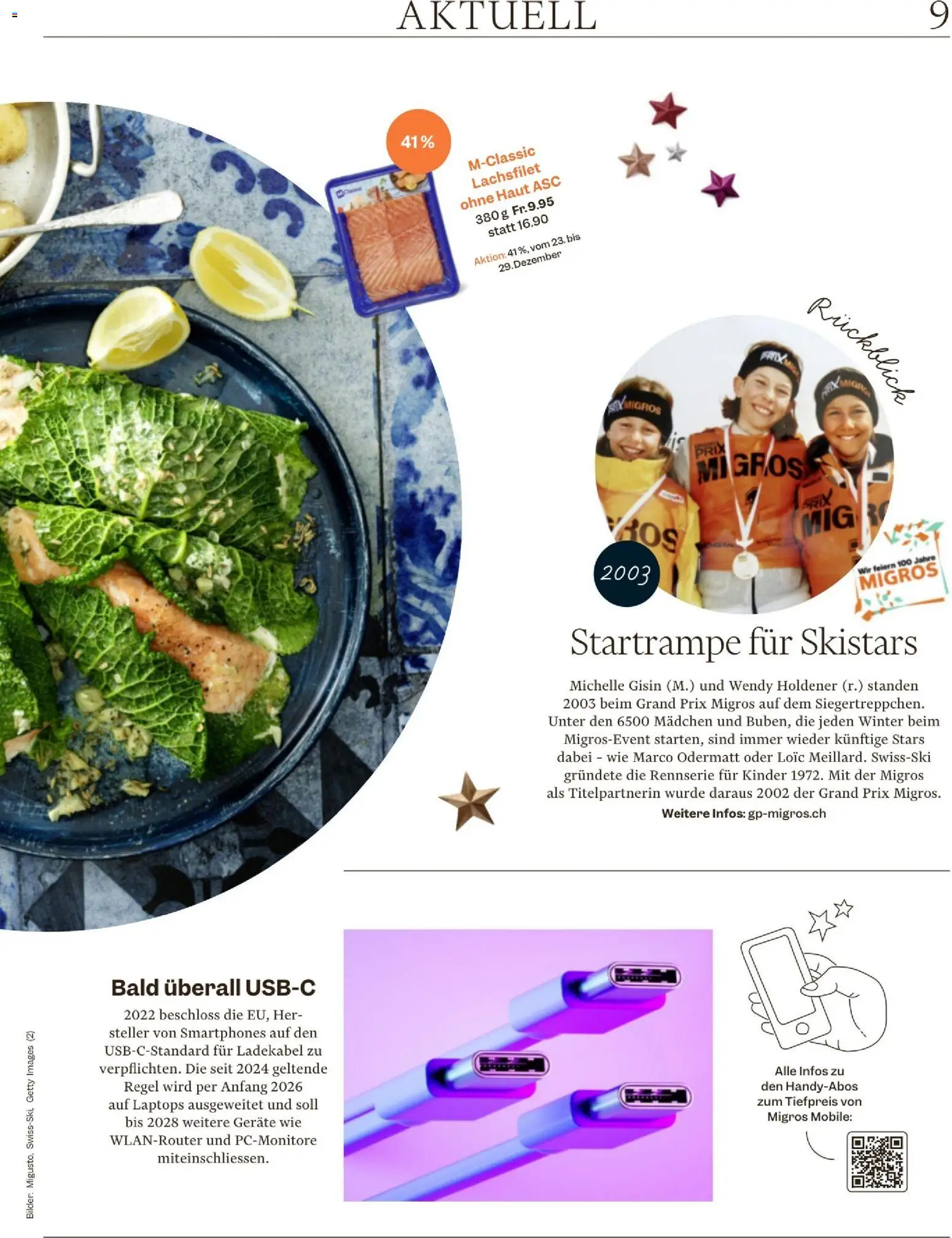 Migros Magazin – gültig ab 23.12.2025 | Seite: 9 | Produkte: Ladekabel, Bilder