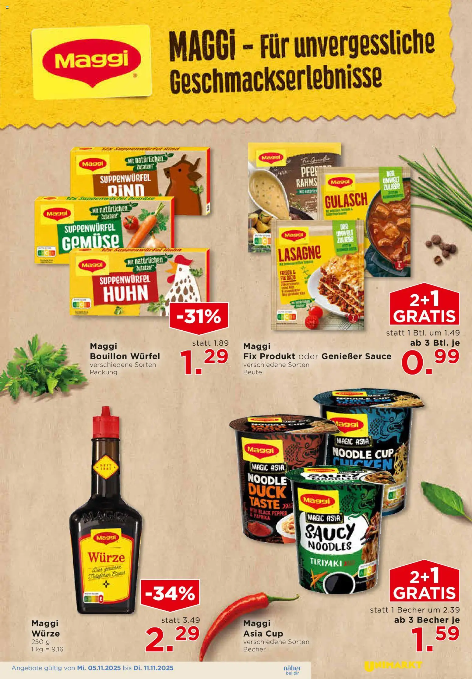 Unimarkt Flugblatt gültig ab 05.11.2025 | Seite: 9 | Produkte: Gemüse