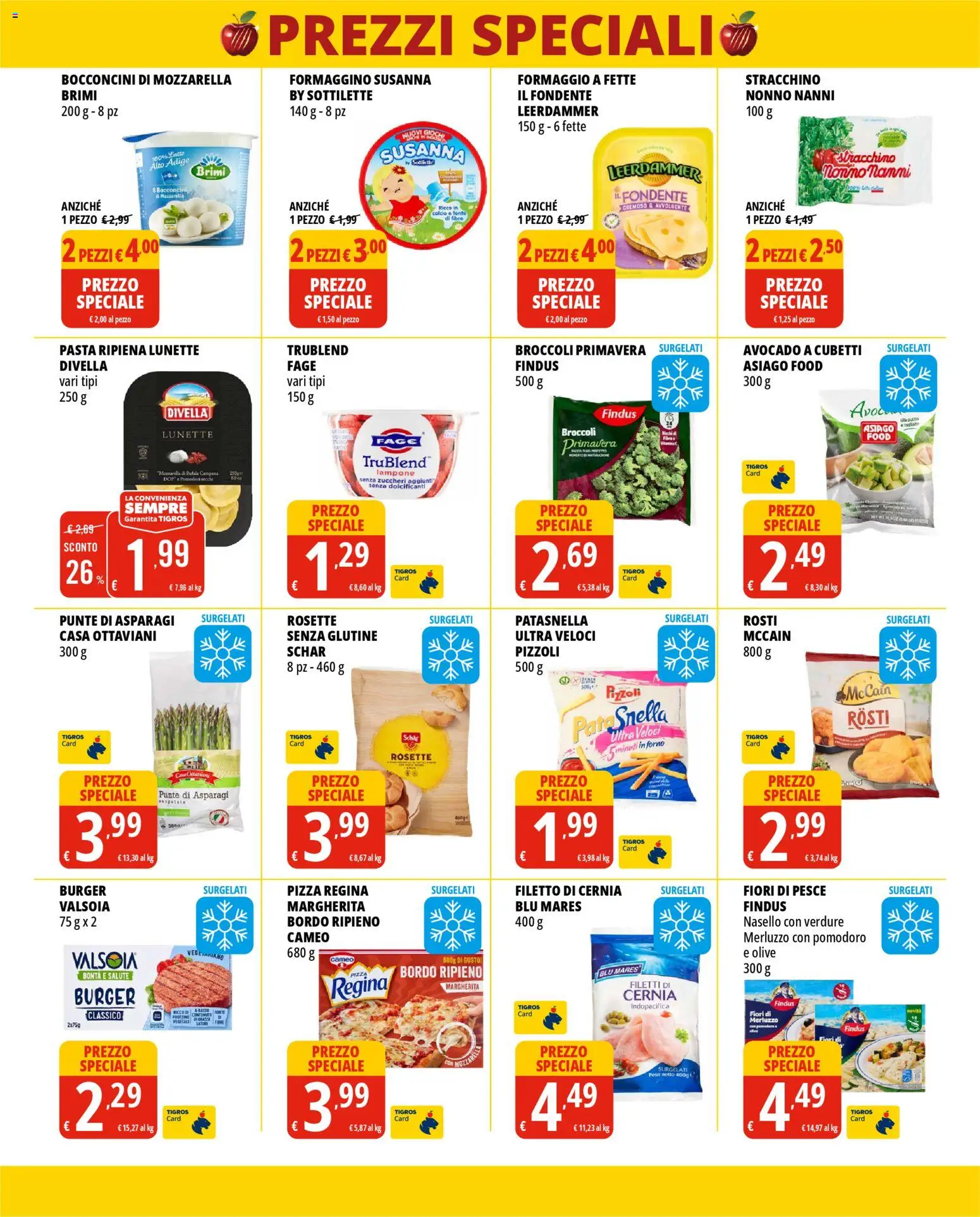 Volantino Tigros del 10.03.2026 | Pagina: 2 | Prodotti: Pesce, Latte, Broccoli, Stracchino