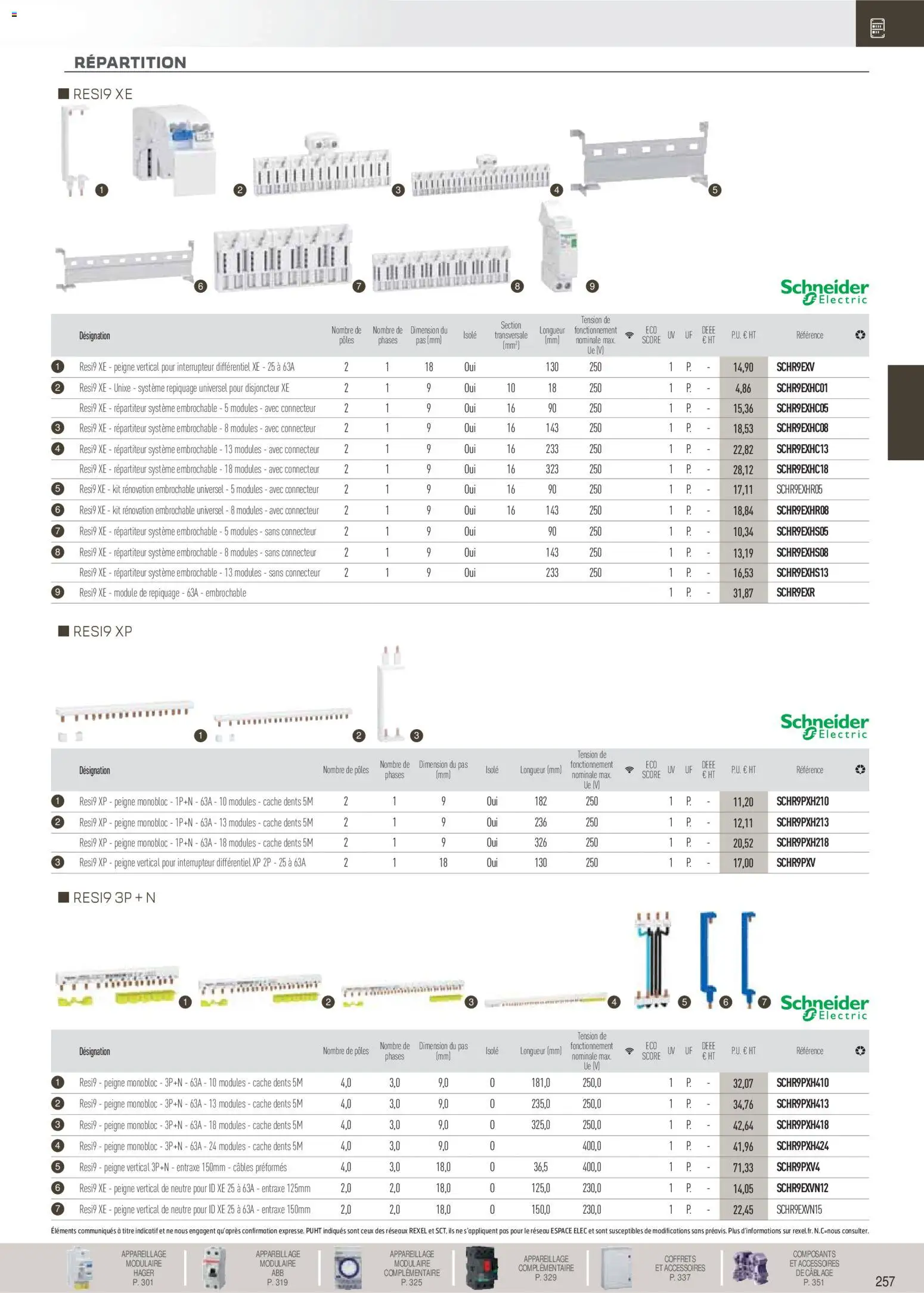 {H1} | Page: 58 | Produits: Connecteur, Peigne, Interrupteur, Disjoncteur