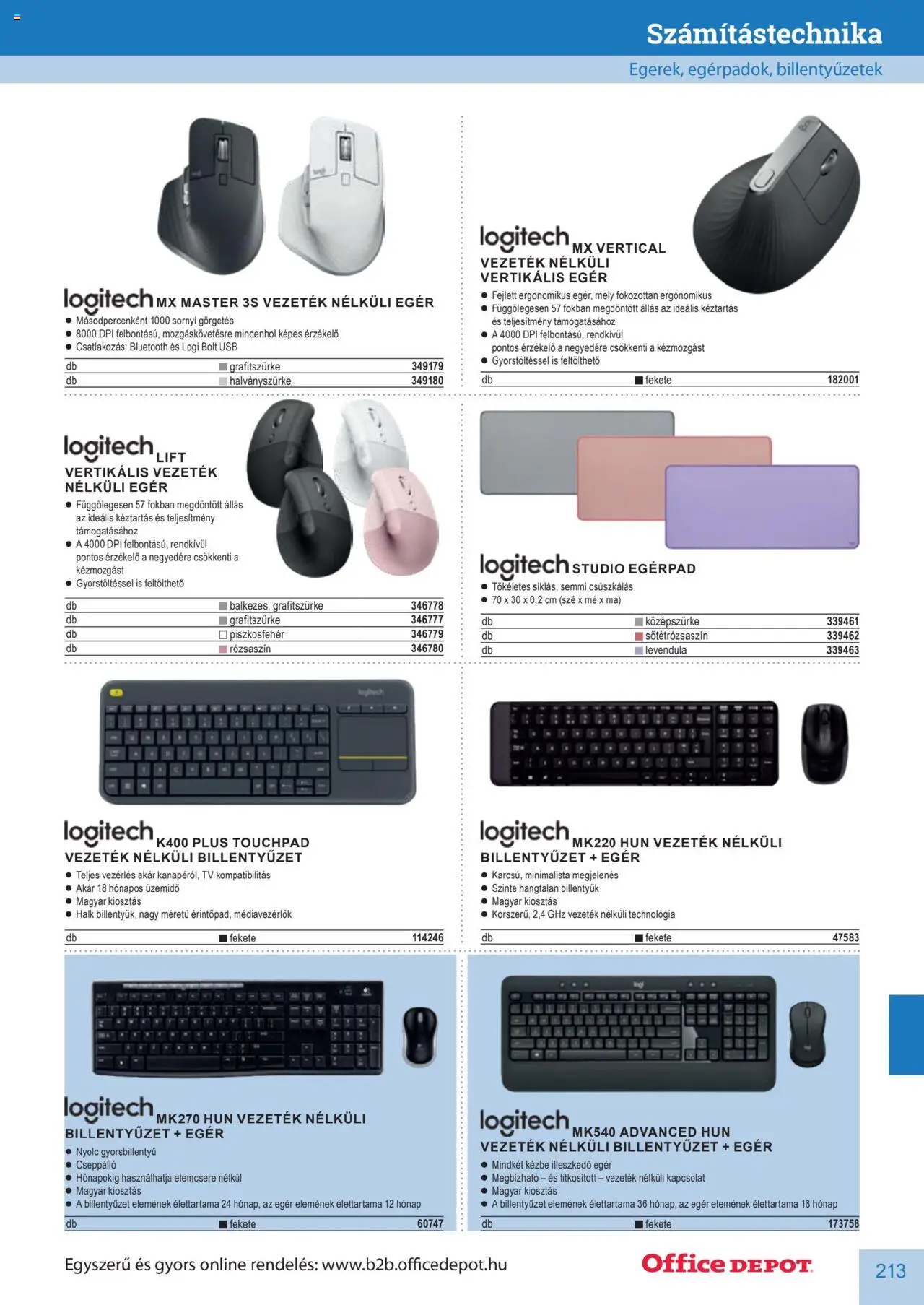 Office Depot akciós ujság - amely érvényes a következő dátumtól: 10.04.2025 | Oldal: 213 | Termékek: Egér, USB, TV, Levendula