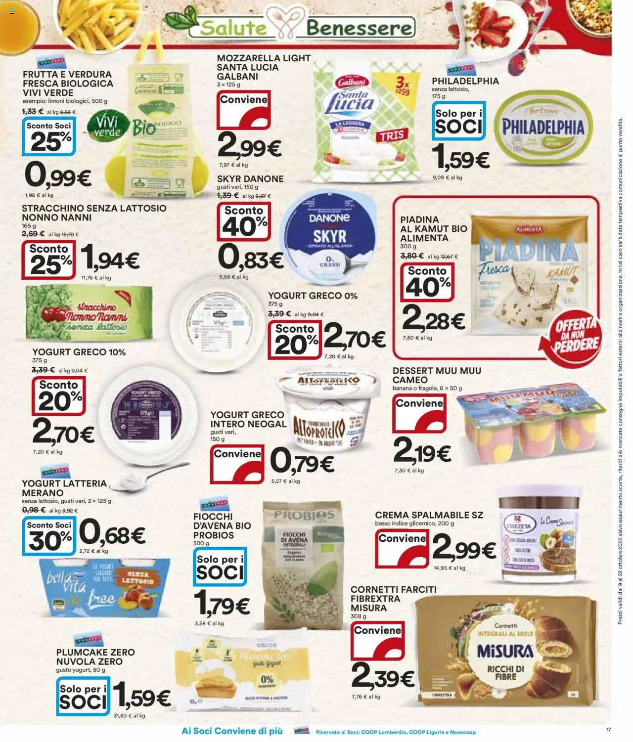 Volantino Ipercoop del 09.10.2025 | Pagina: 17 | Prodotti: Yogurt, Fiocchi, Stracchino, Miele