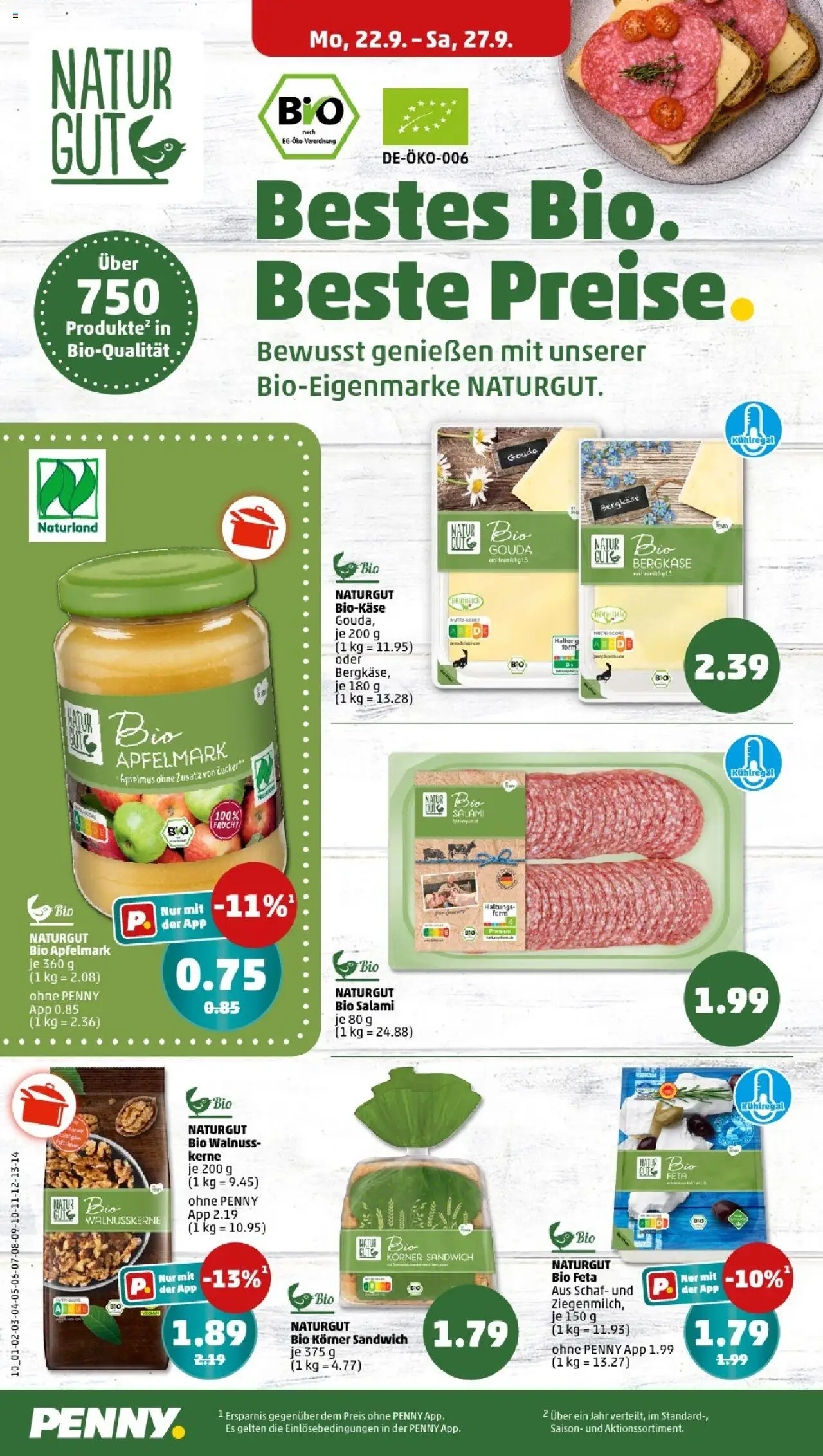 Penny - Sachsen-Anhalt – gültig ab 22.09.2025 | Seite: 12 | Produkte: Feta, Gouda, Zucker, Salami