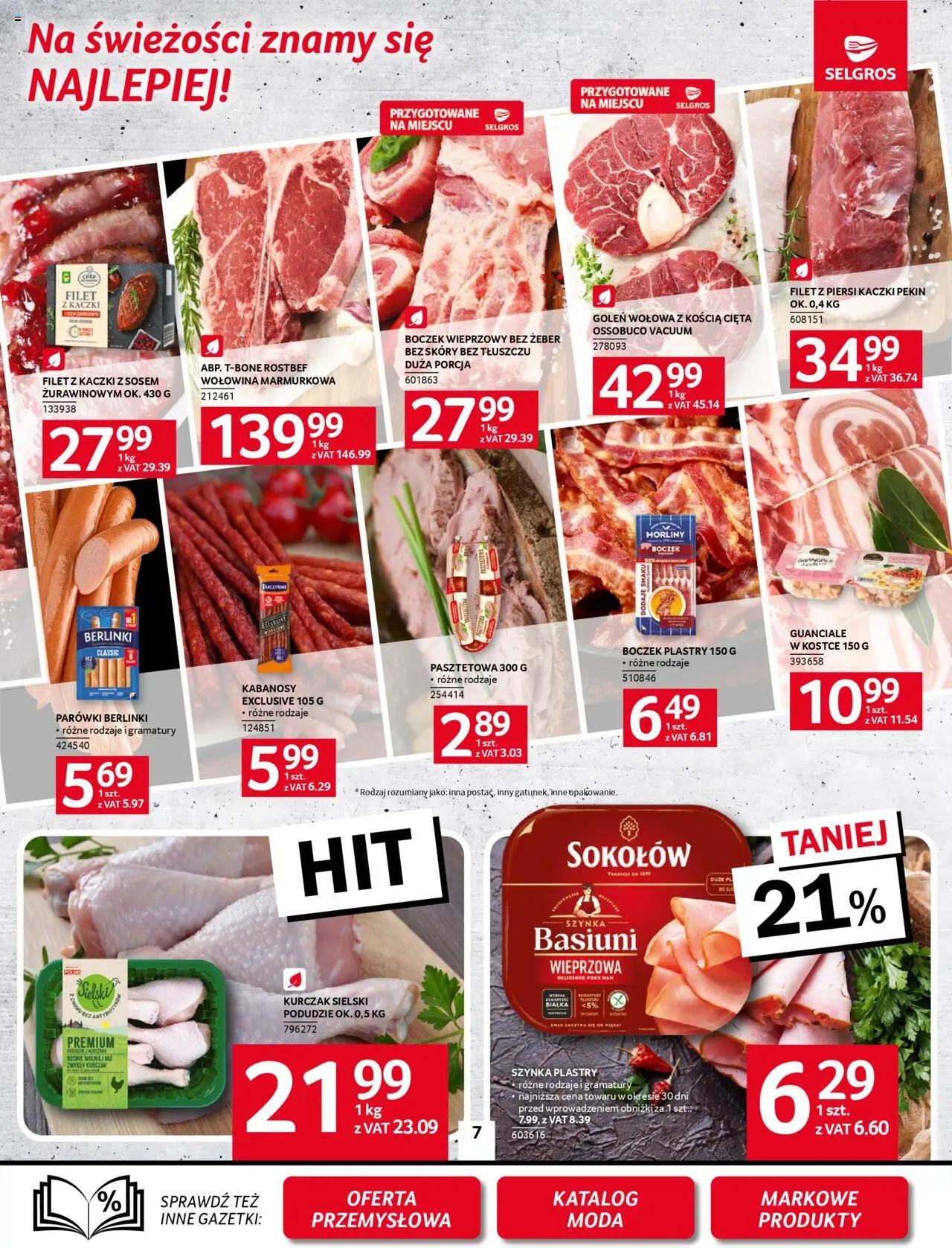 Selgros cash&carry Gazetka od 23.10.2025 | Strona: 7 | Produkty: Parówki berlinki, Parówki, Szynka, Wołowina