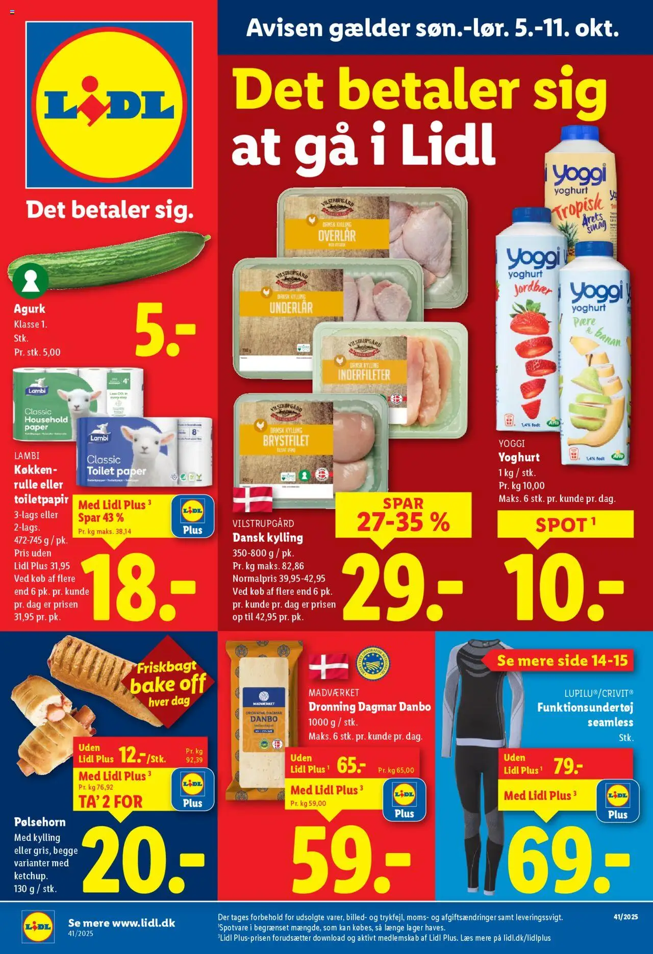 Lidl tilbudsavis – gyldig fra 05.10.2025 | Side: 1 | Produkter: Pølsehorn, Ketchup, Toilet, Søm