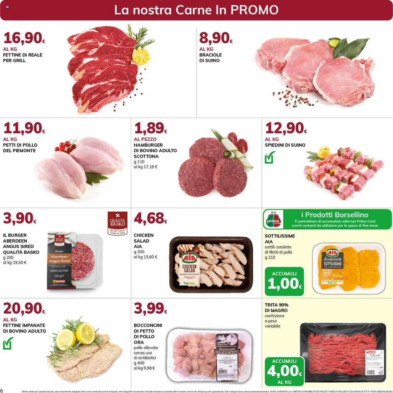 Volantino Basko del 16.09.2025 | Pagina: 6 | Prodotti: Bovino, Pollo, Suino, Hamburger