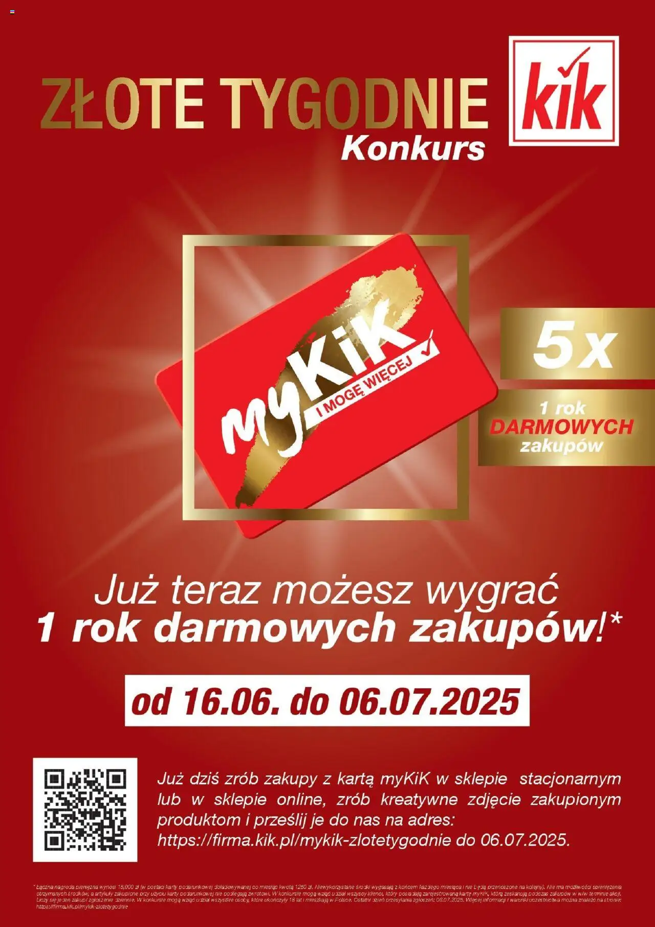 Kik Gazetka - Złote Tygodnie od 16.06.2025 | Strona: 1 | Produkty: Karta