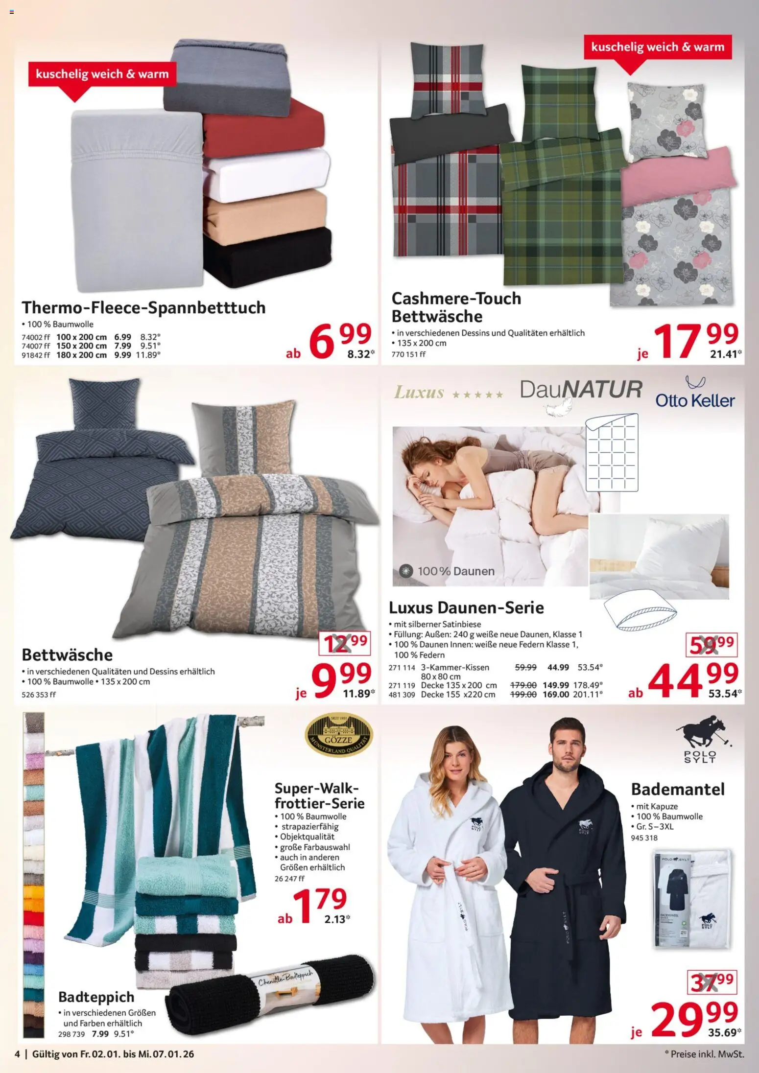 Selgros - Non Food – gültig ab 02.01.2025 | Seite: 4 | Produkte: Decke, Bettwäsche, Bademantel