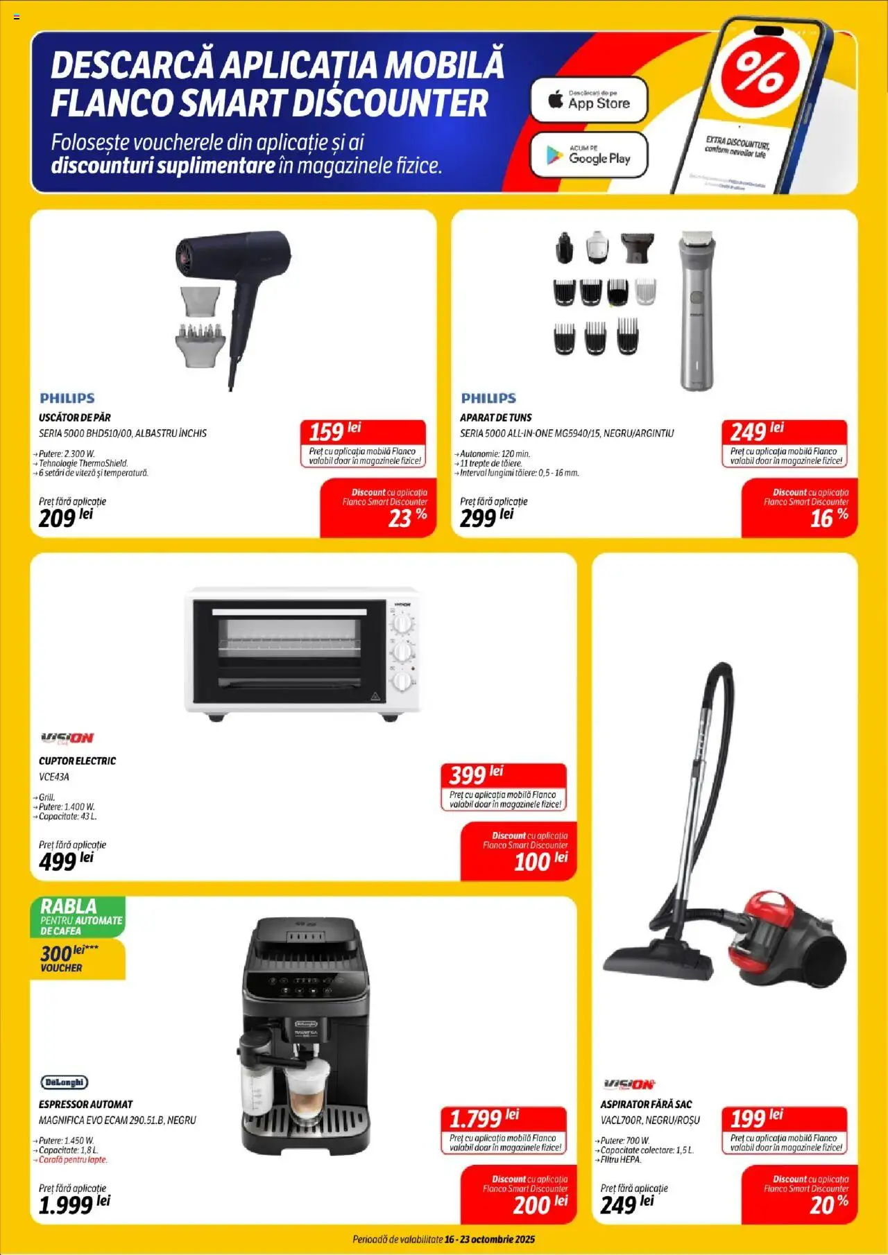 Noul catalog Flanco – valabil de la 16.10.2025 | Pagină: 12 | Produse: Enginar, Aspirator, Carafă, Cafea
