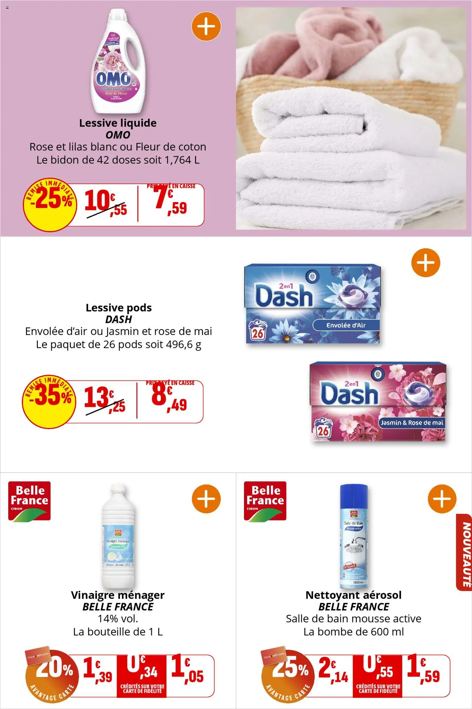 {H1} | Page: 20 | Produits: Coton, Mousse, Lessive Liquide, Vinaigre