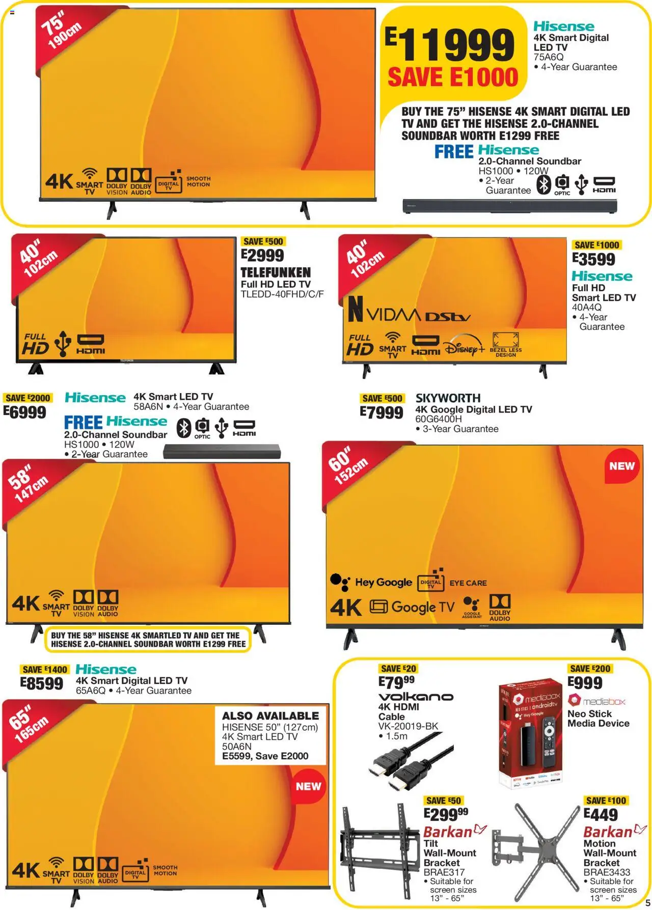 New OK Furniture catalogue – valid from 17.09.2025 | Page: 5 | Products: Audio, Cable, TV, Soundbar