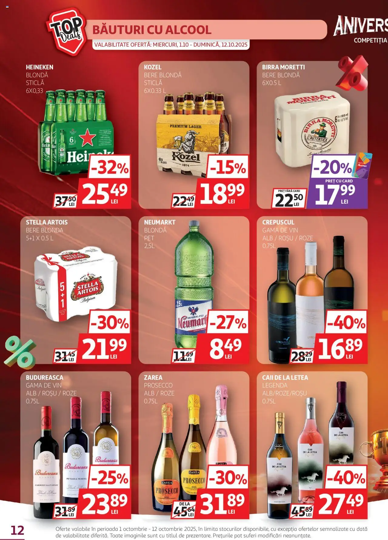 Noul catalog Auchan – valabil de la 01.10.2025 | Pagină: 12 | Produse: Prosecco, Vin, Bere