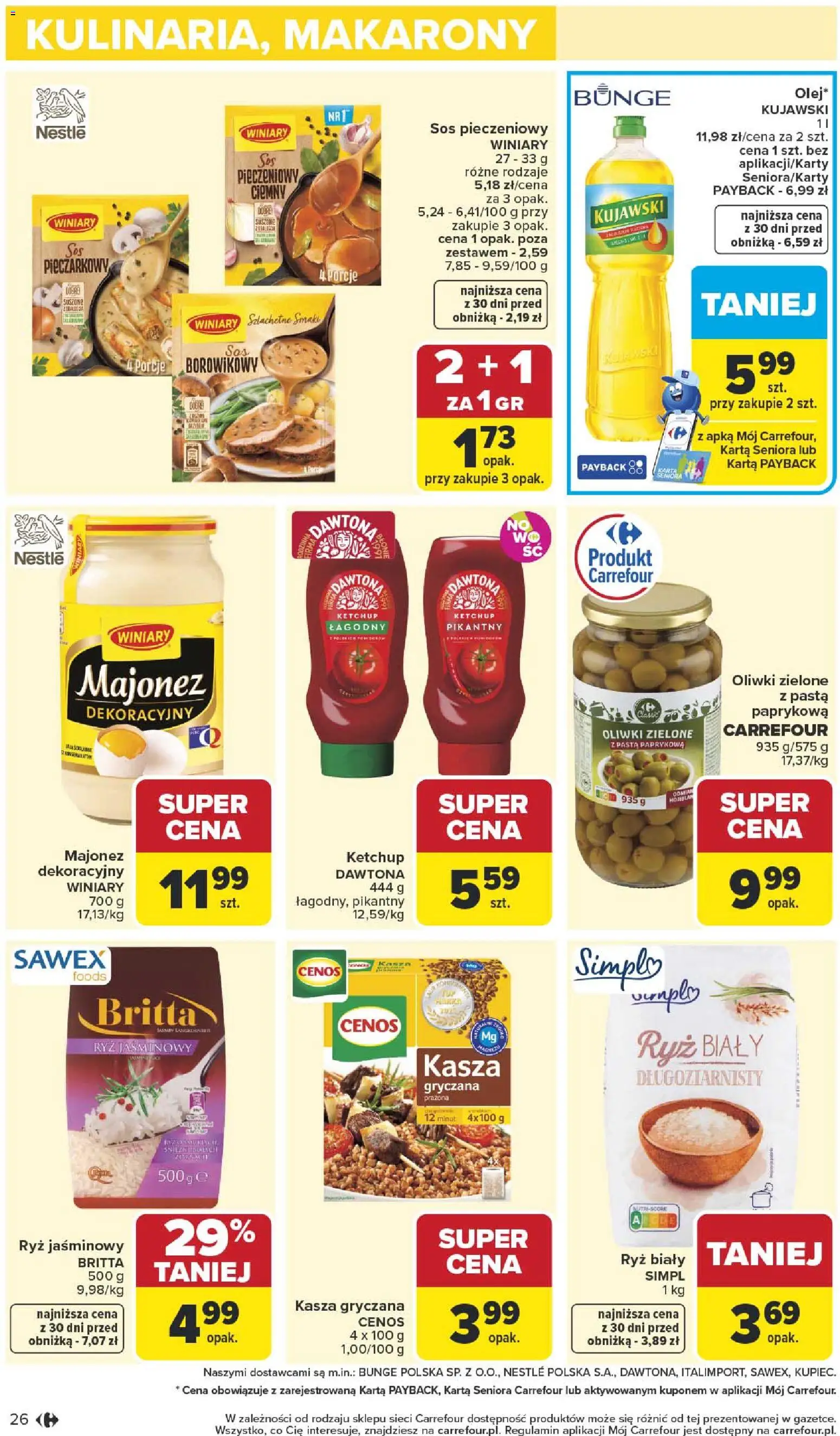 Carrefour gazetka od 27.04.2026 | Strona: 28 | Produkty: Karta, Kasza gryczana, Makarony, Majonez