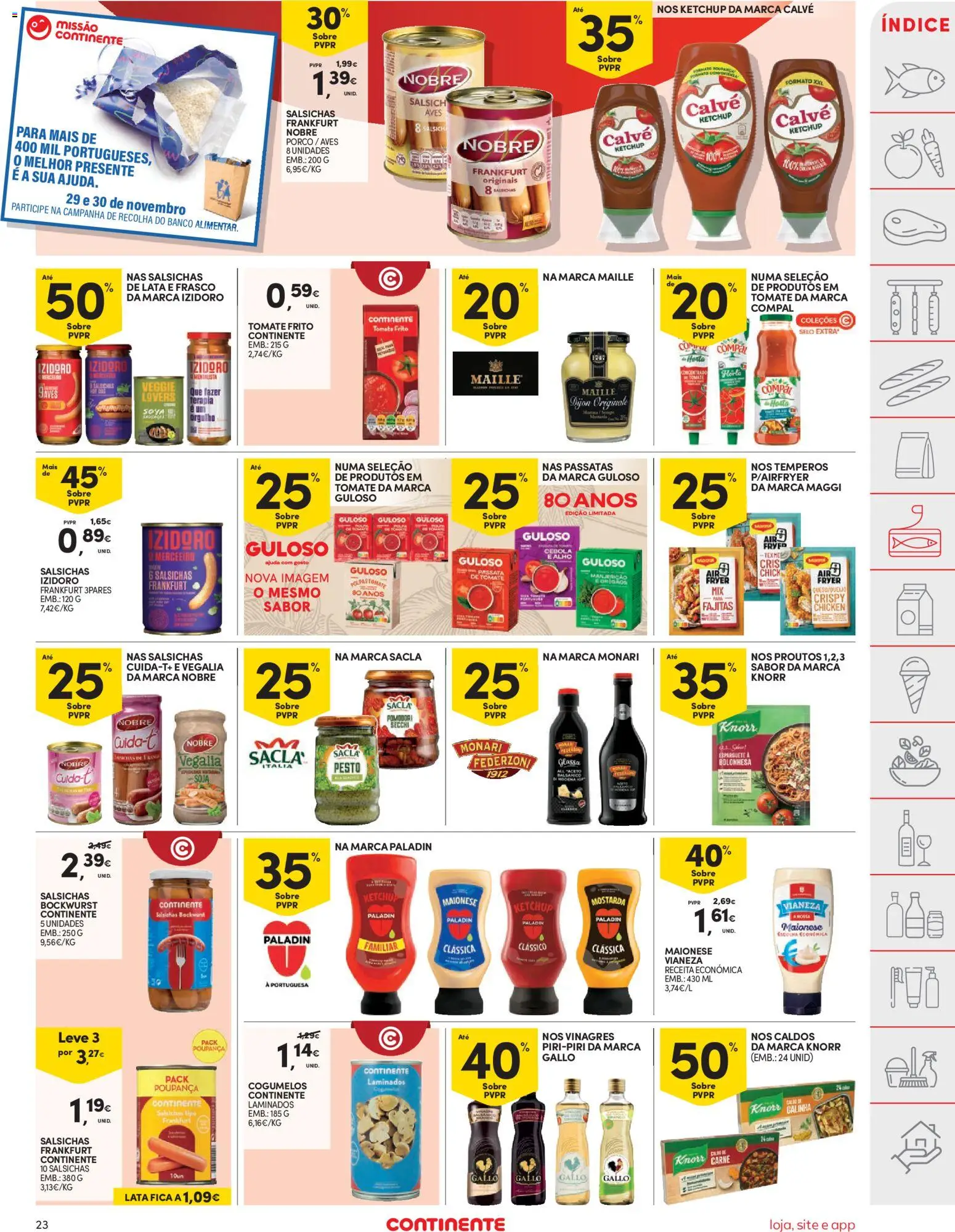 Continente folheto │ válido de 25.11.2025 | Página: 23 | Produtos: Knorr, Salsicha, Tomate, Ketchup