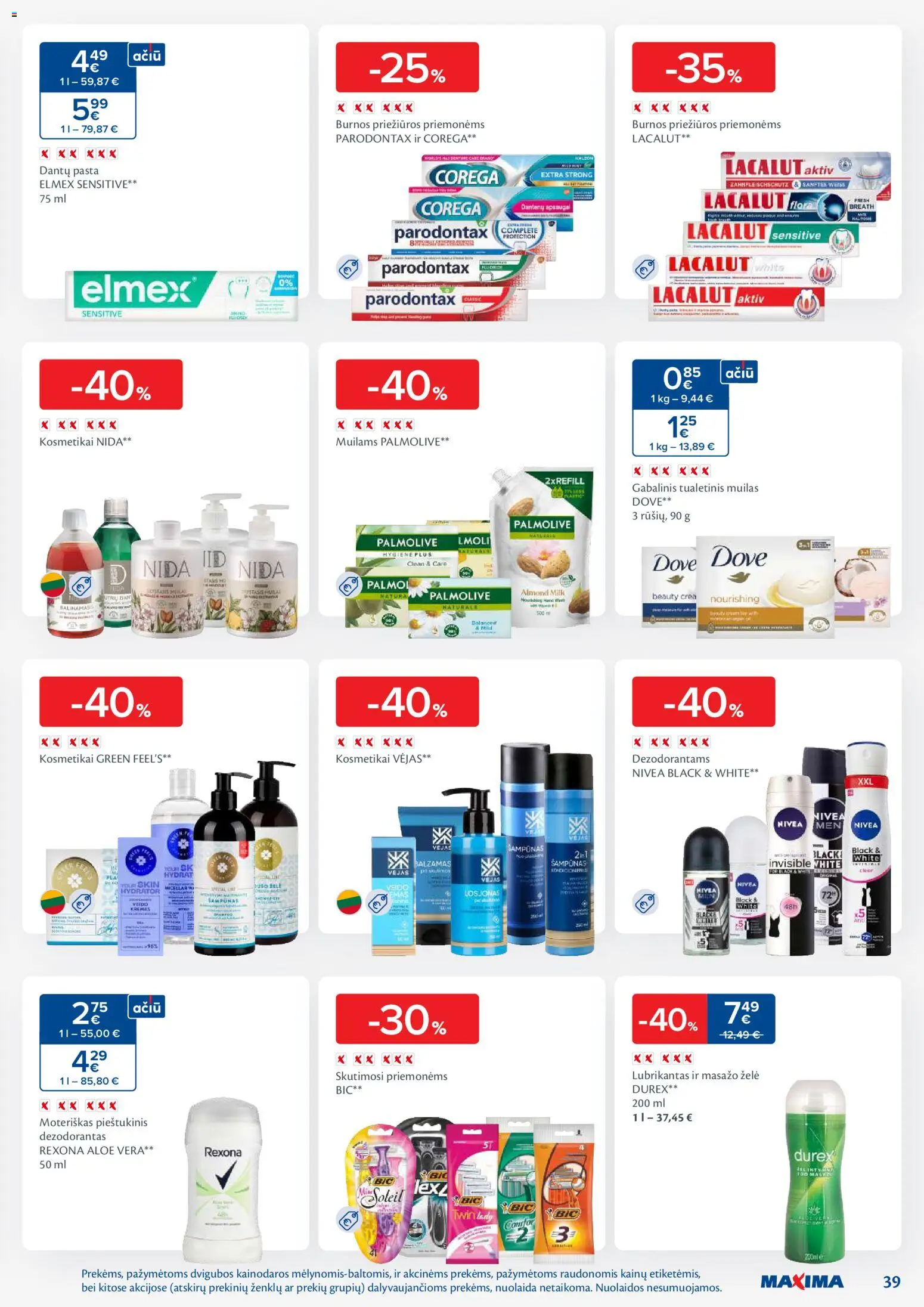 MAXIMA akcijos nuo 25.11.2025 | Puslapis: 39 | Prekių: Balzamas, Muilas, Dezodorantas, Tualetinis muilas