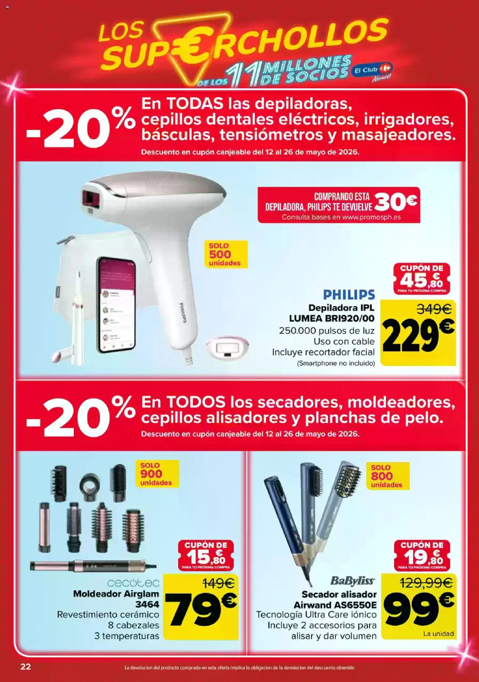 Carrefour Super chollos │ válido desde el 23.04.2026 | Página: 22 | Productos: Té, Smartphone, Cable, Depiladora
