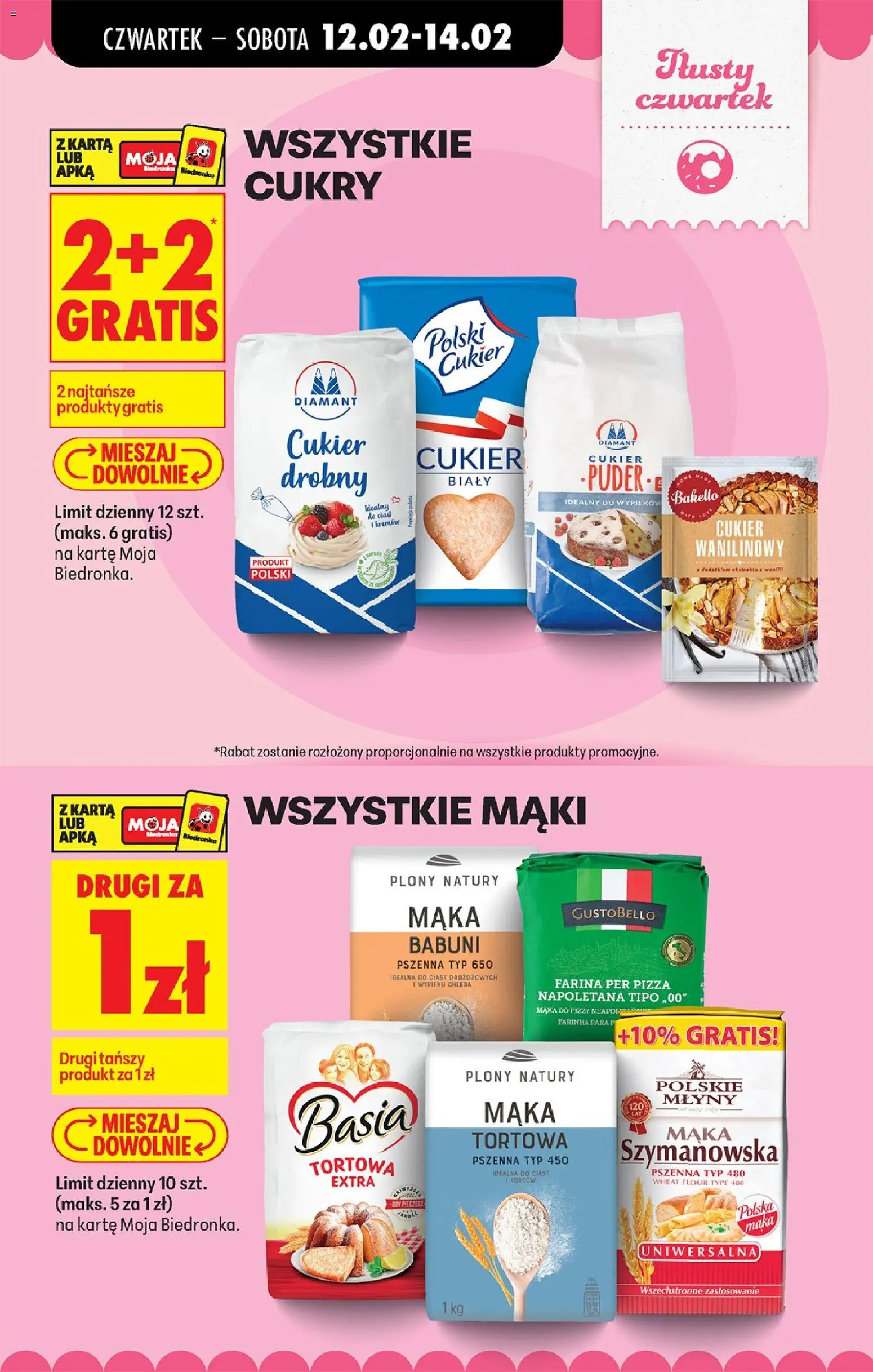Biedronka gazetka - Oferta w tym tygodniu od 12.02.2026 | Strona: 11 | Produkty: Mąka szymanowska, Cukier biały, Pizza, Cukier wanilinowy