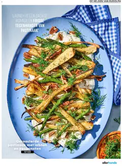 Geroosterde pastinaak met labneh en pecannoten, Roasted parsnip with labneh and pecans. - Voorbeeld van een folder van Albert Heijn, geldig van 20.03.2026 | Pagina: 27