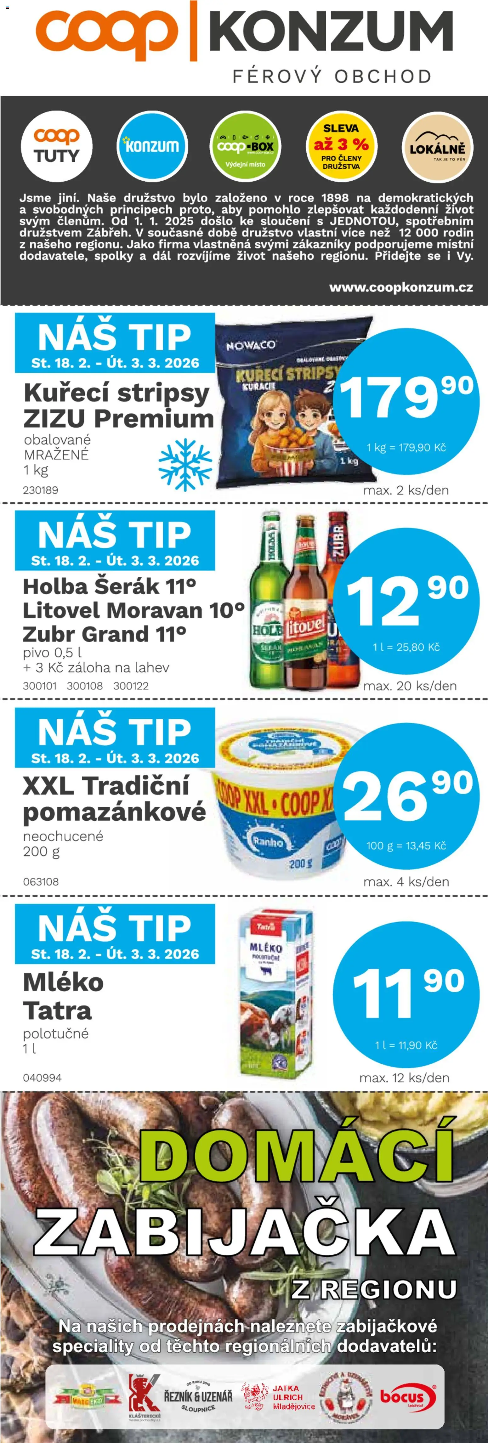 Konzum leták od 18.02.2026 | Strana: 1