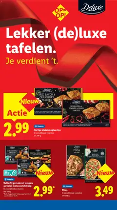 Butterfly garnalen of tempura garnalen met sweet chili dip, In verschillende varianten 160-200 g *Butterfly garnalen. Tempura garnalen met sweet chili dip €3.99. - Voorbeeld van een folder van Lidl, geldig van 03.11.2025 | Pagina: 22