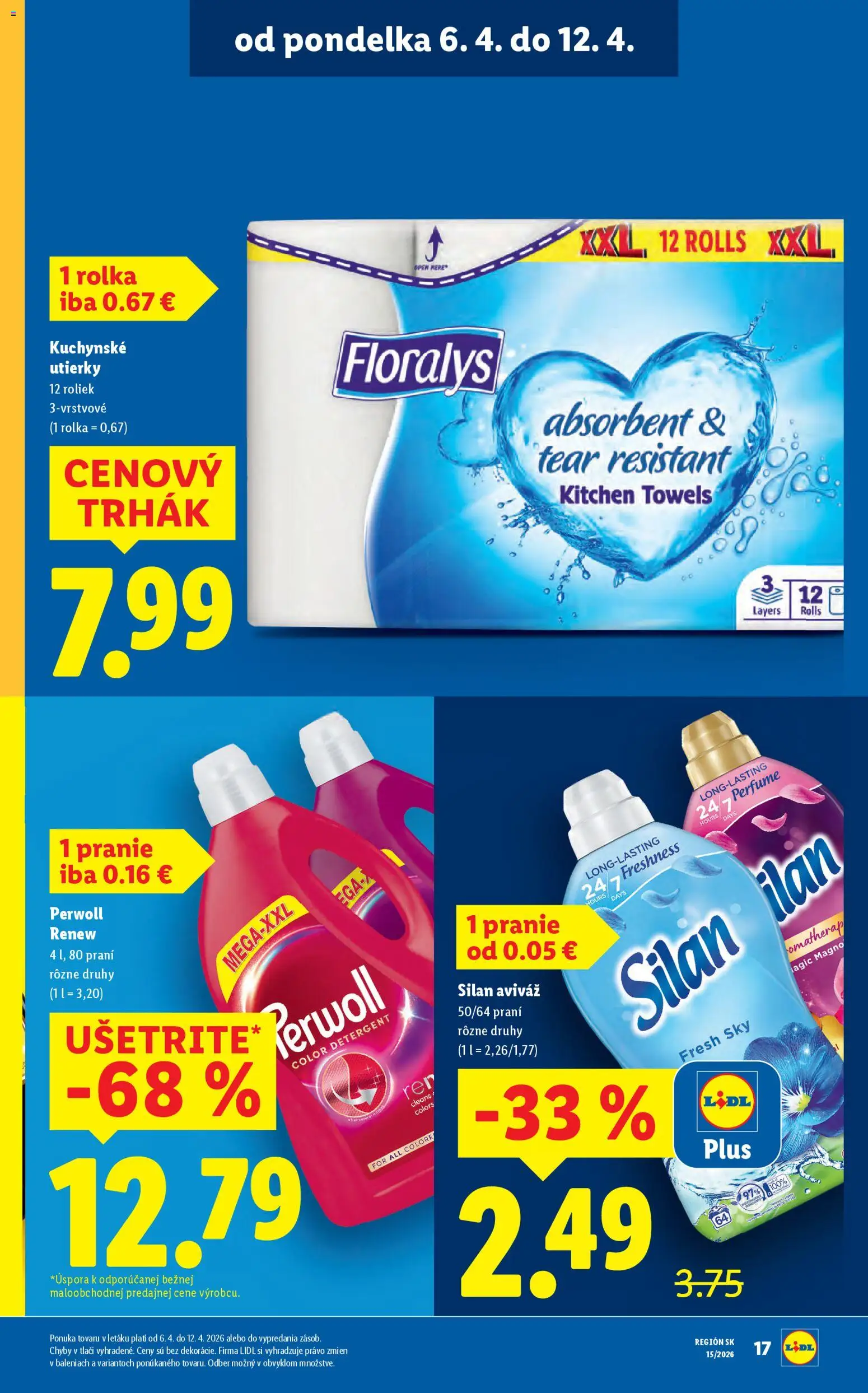 Nové Lidl akcie – leták je platný od 06.04.2026 | Strana: 19 | Produkty: Perwoll, Silan, Aviváž