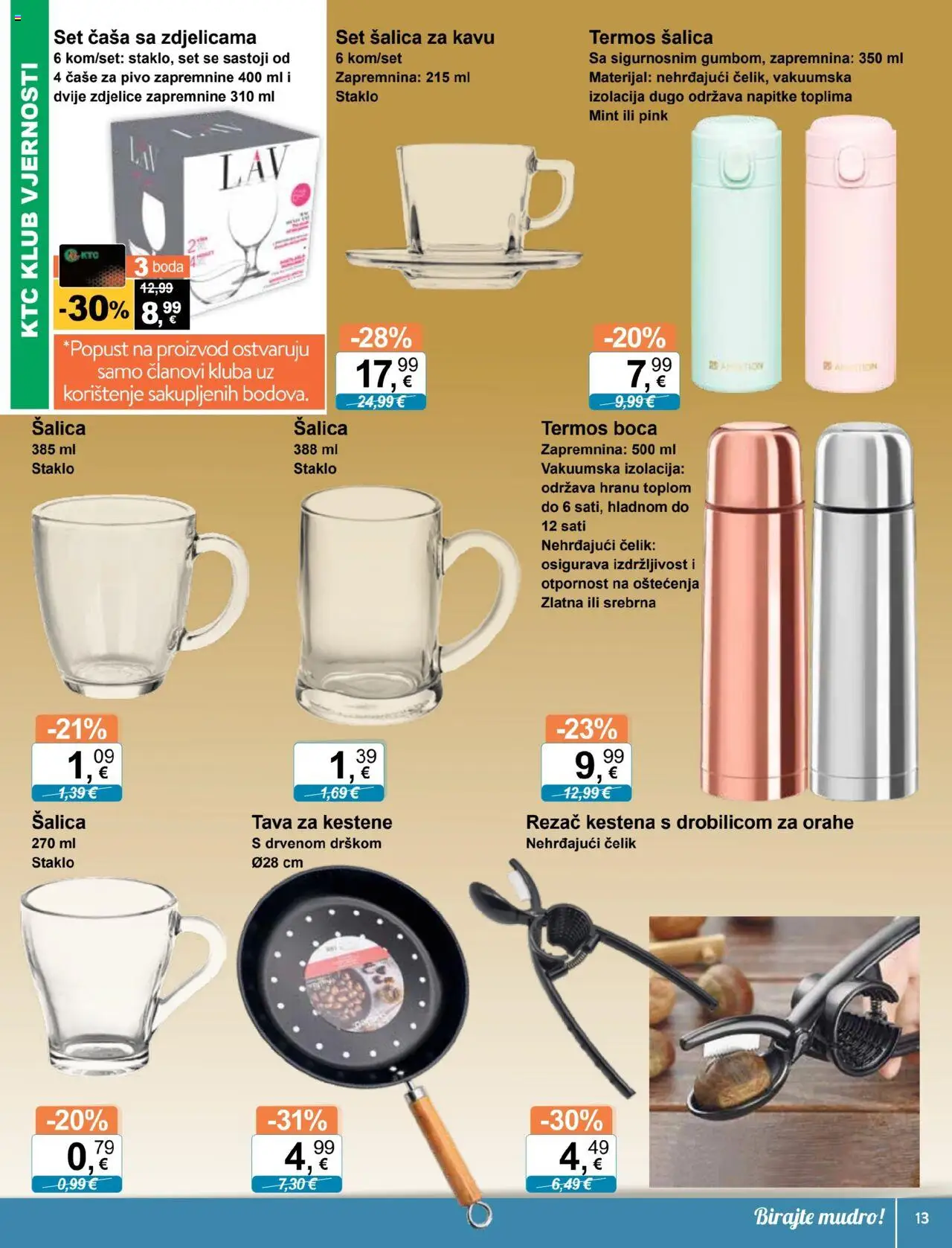 KTC katalog | vrijedi od 08.10.2025 | Stranica: 13 | Proizvodi: Čaše, Tava, Termos, Rezač