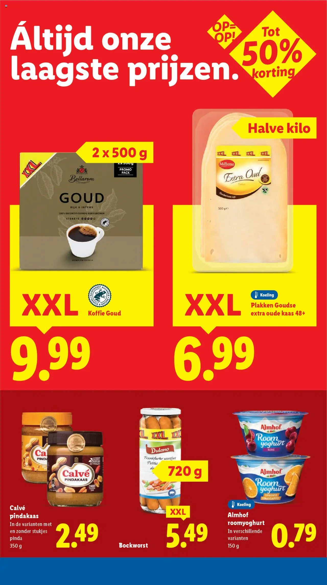 {H1} | Pagina: 16 | Producten: Koffie, Koffiebonen, Room, Szeletelt bacon
