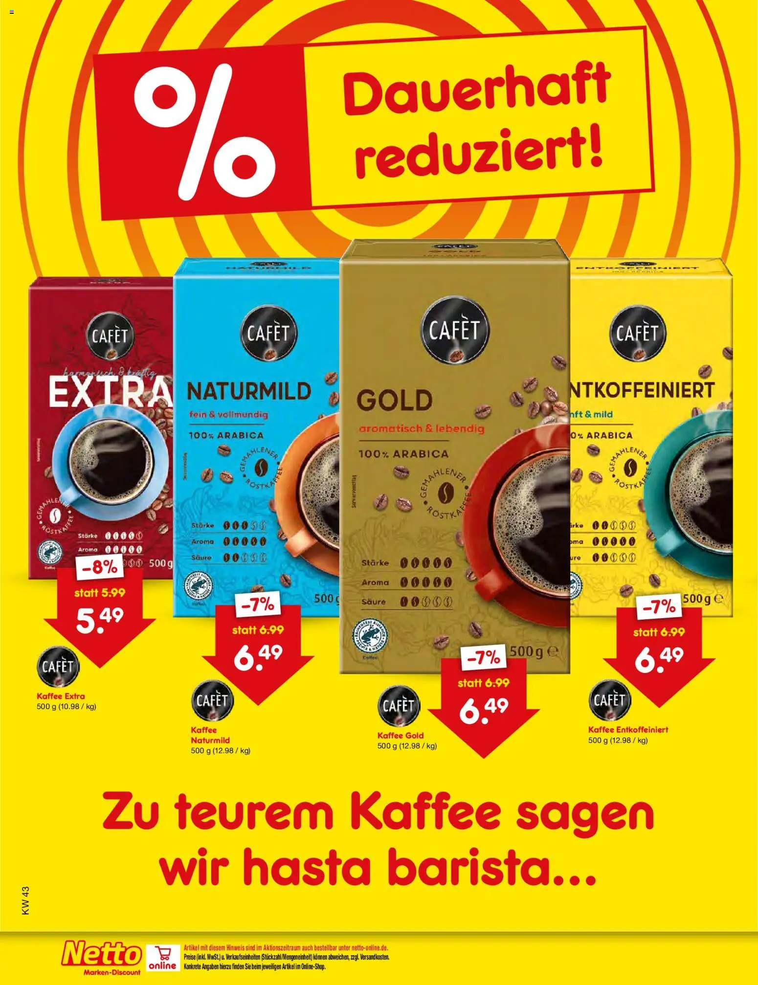 Netto Marken-Discount Preissenkung auf Dauer – gültig ab 24.10.2025 | Seite: 1 | Produkte: Kaffee